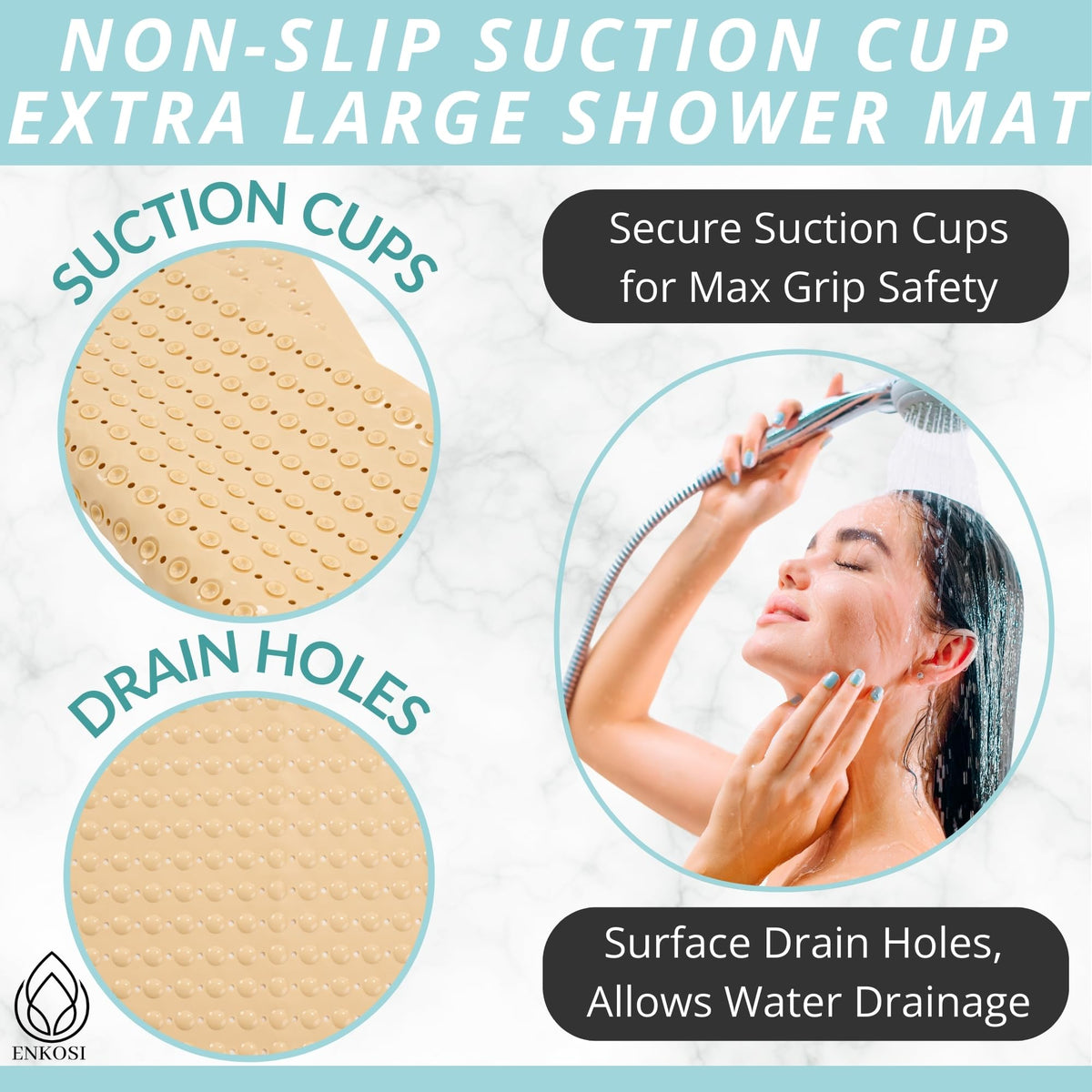 Extra Large Square Non Slip Shower Mat