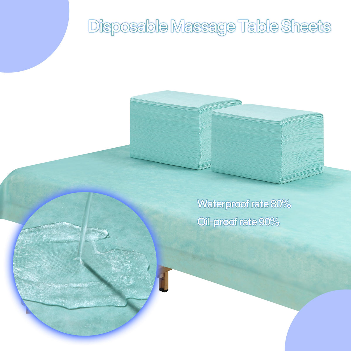 Disposable Bed Sheets for Massage Table 100 Pcs 31" x 71" Waterproof Massage Table Sheets Soft Non Woven Fabric SPA Massage Table Bed Cover Breathable for Beauty Tattoos Waxing (100 Count)