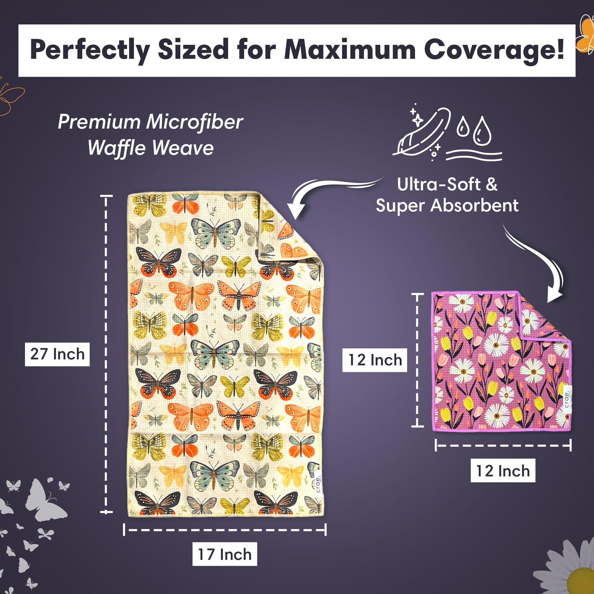 Microfiber Hand Towel & Washcloth Set (2 Count)