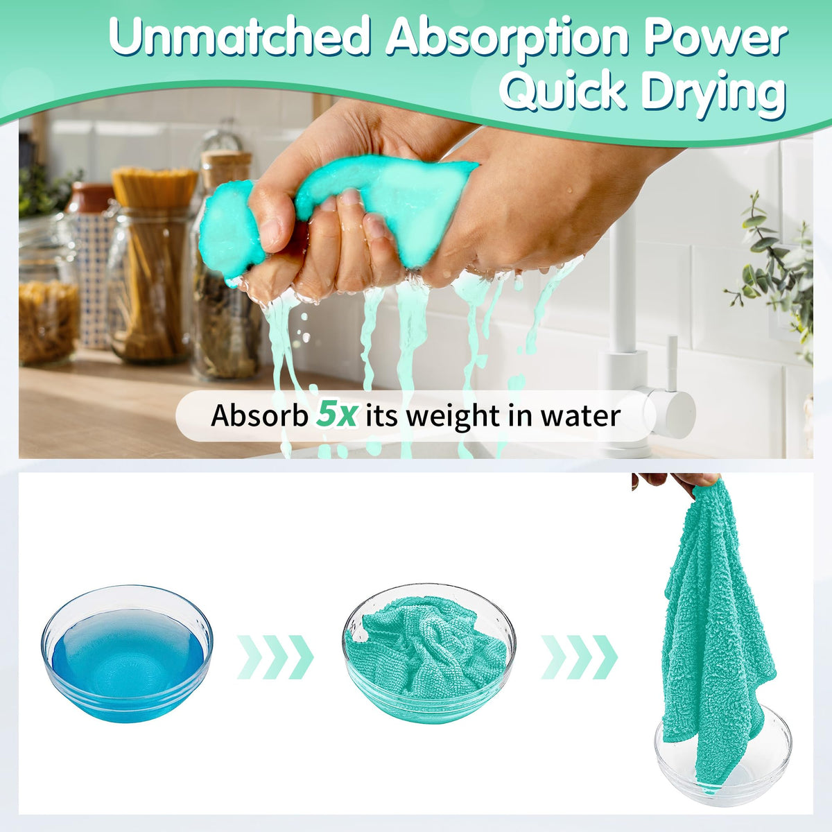 Turquoise Microfiber Cleaning Cloth (12 Count)