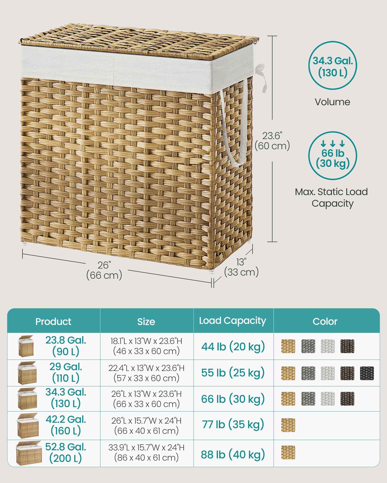 Laundry Hamper with Lid - ModHome Supplies