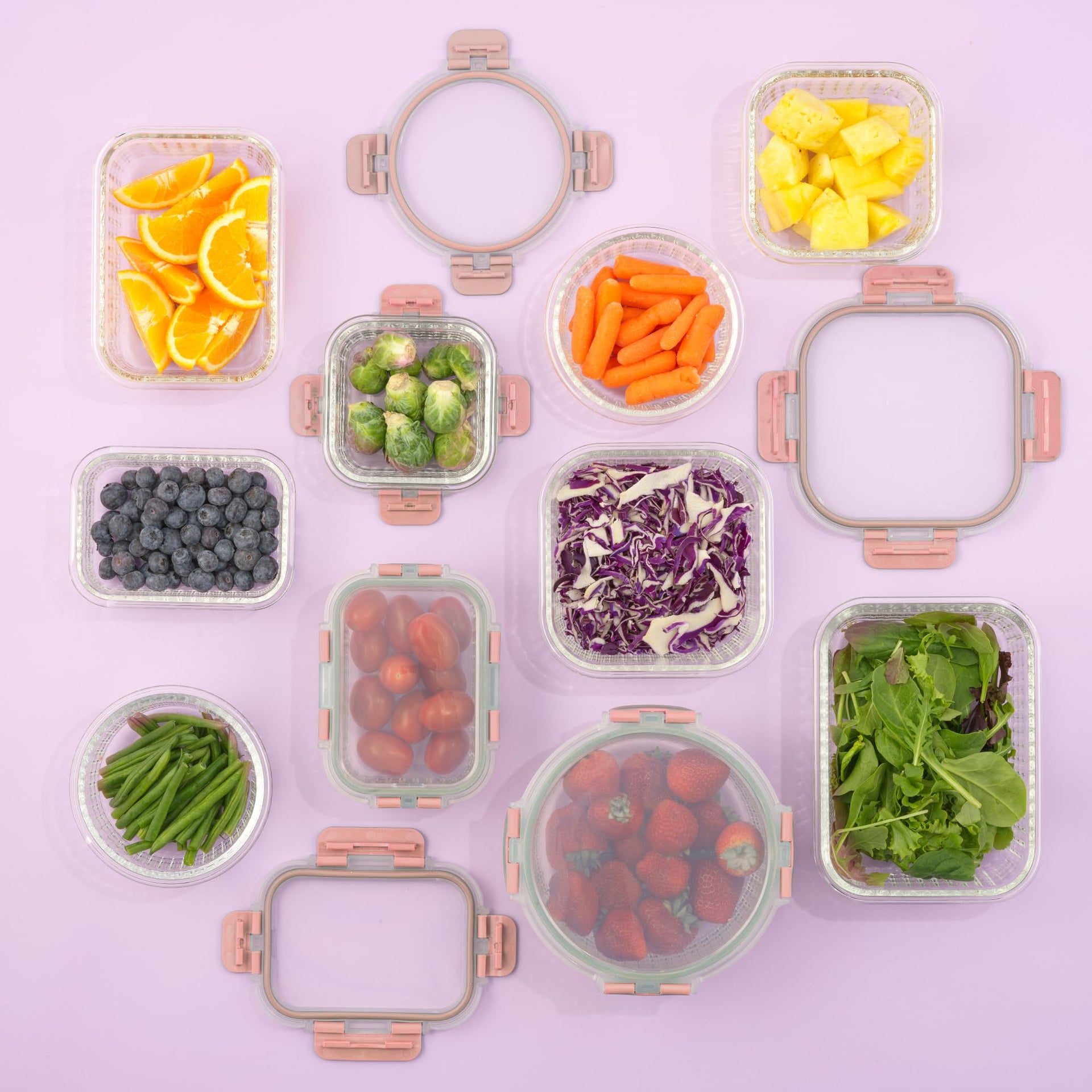 24pc Borosilicate Glass Storage Containers with Lids (24 Count)