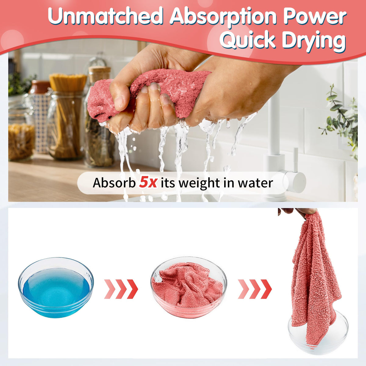 Red Microfiber Cleaning Cloth (12 Count)