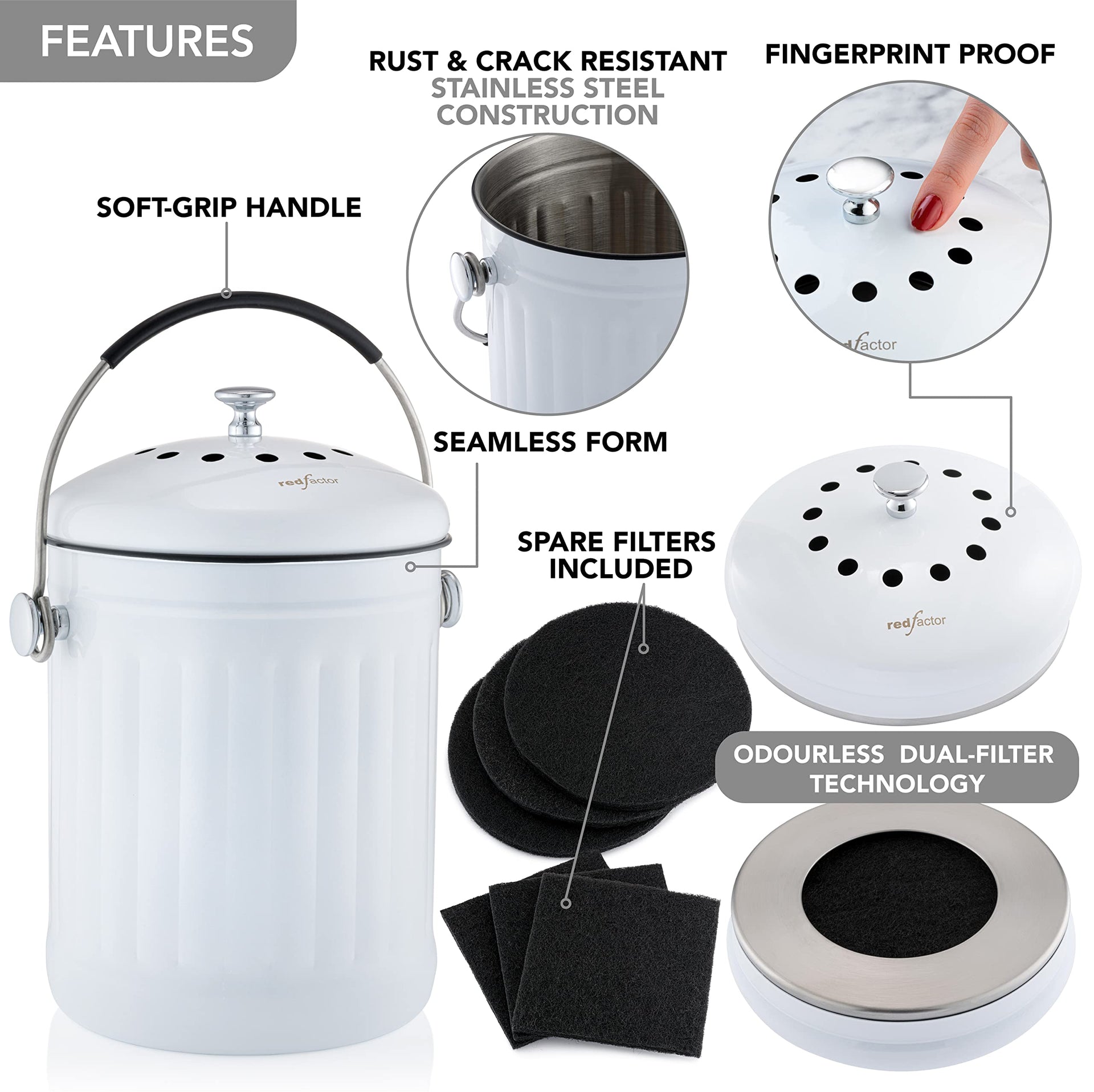 Premium Compost Bin for Kitchen Countertop