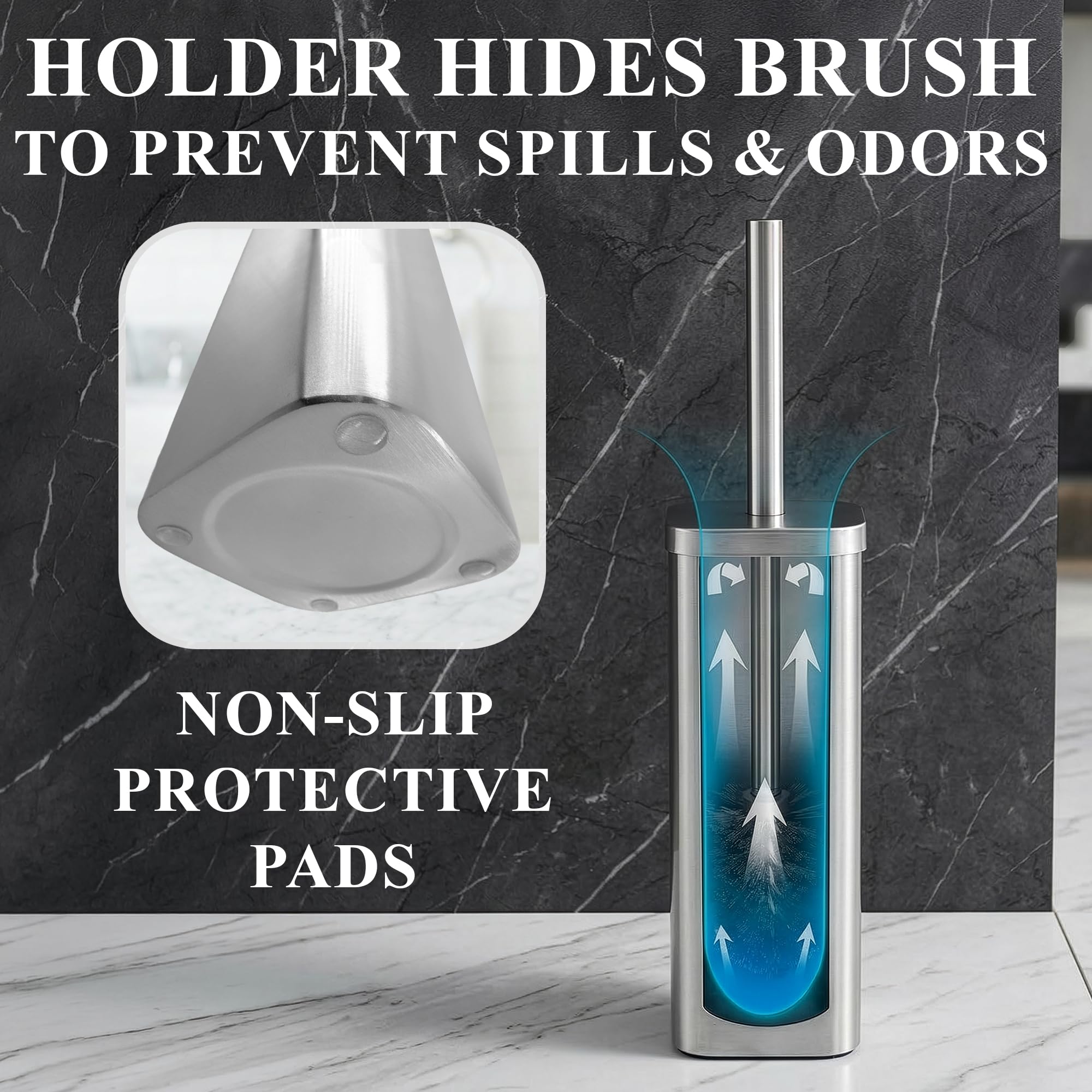 Stainless Steel Toilet Brush and Holder Set