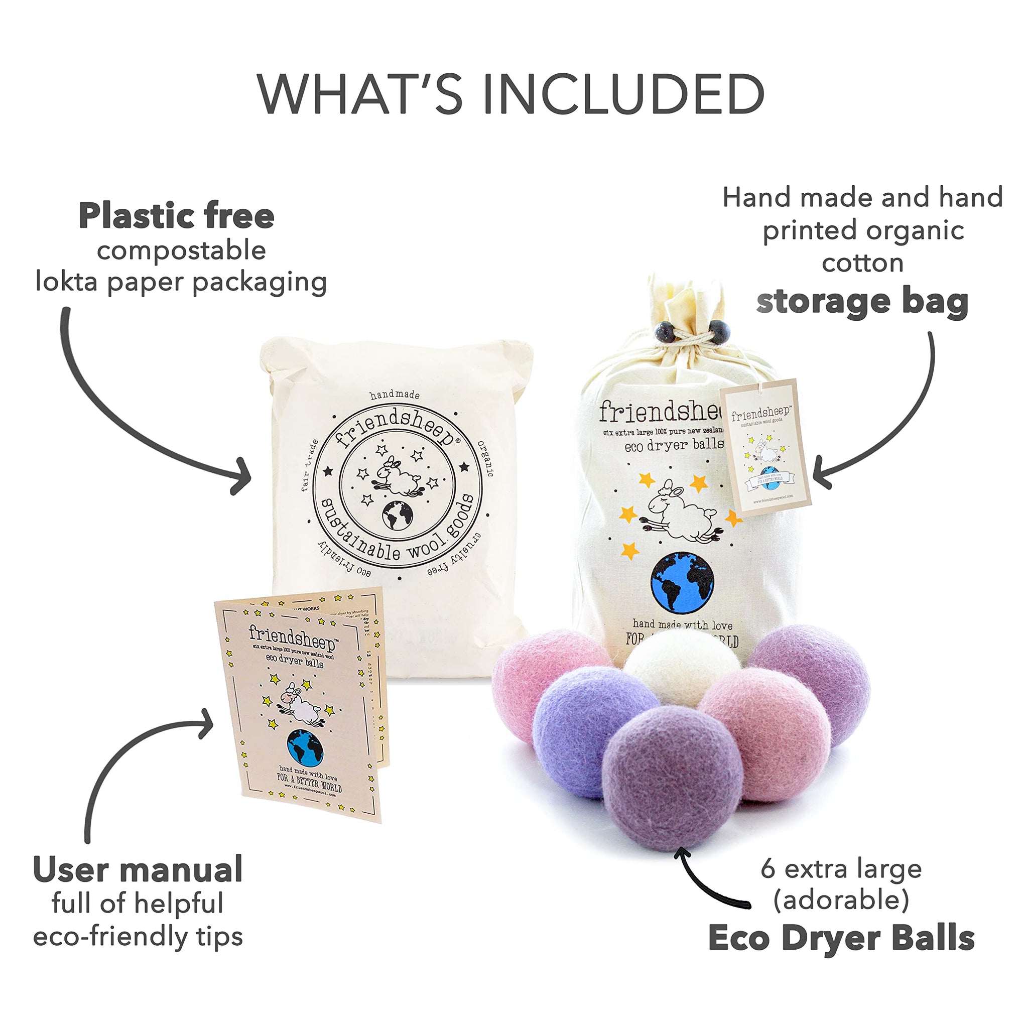 Wool Dryer Balls (6 Count)