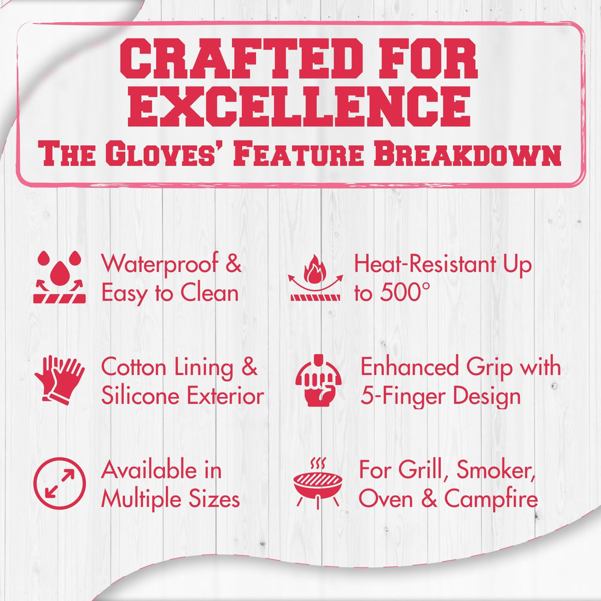 XL Silicone Smoker BBQ Gloves Heat Resistant Oven Mitts (2 Count)