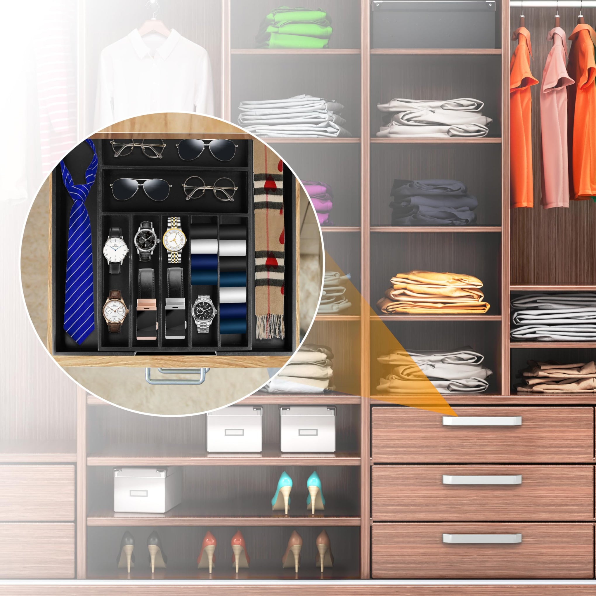 Large Premium Bamboo Silverware Organizer