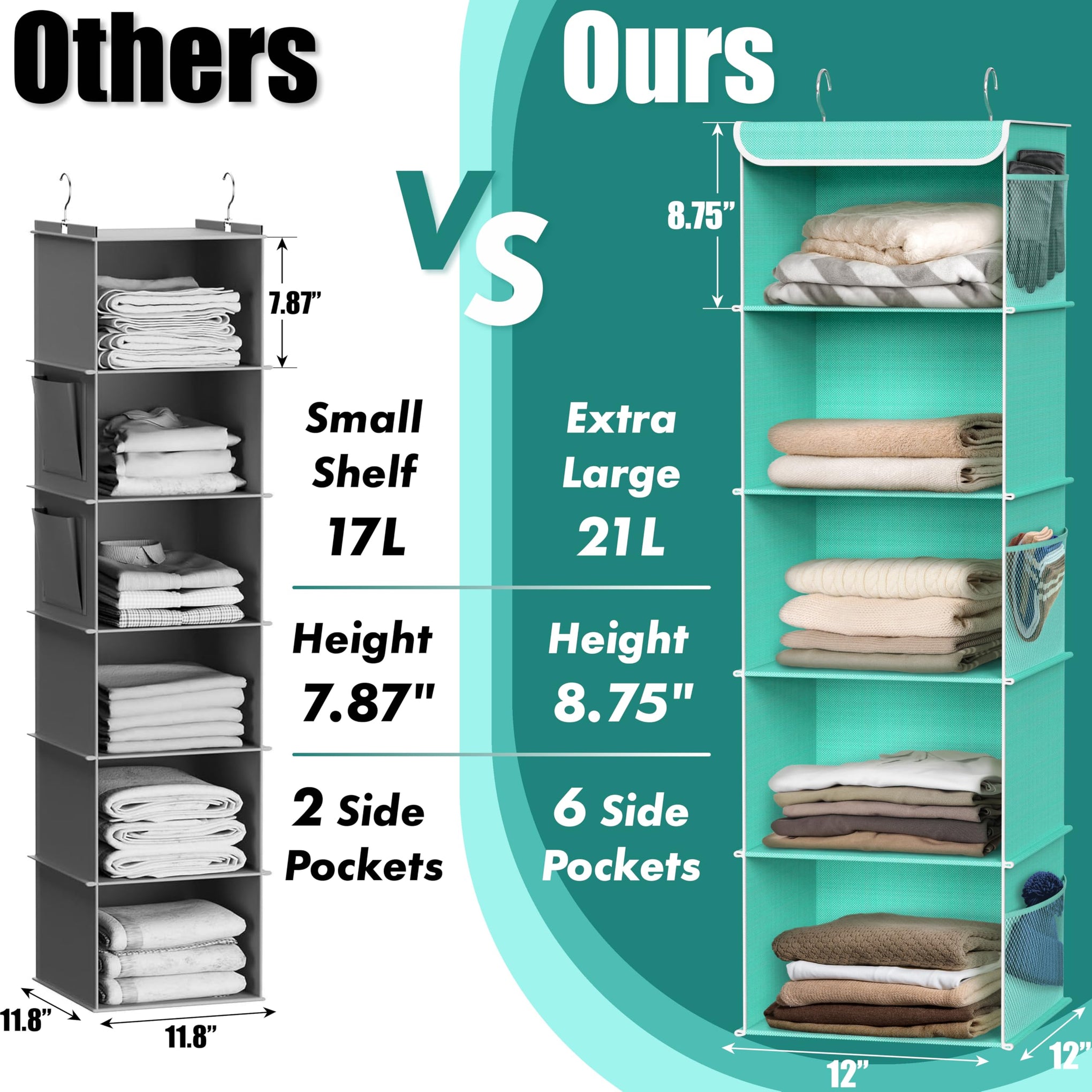 5 Shelf Hanging Closet Organizer