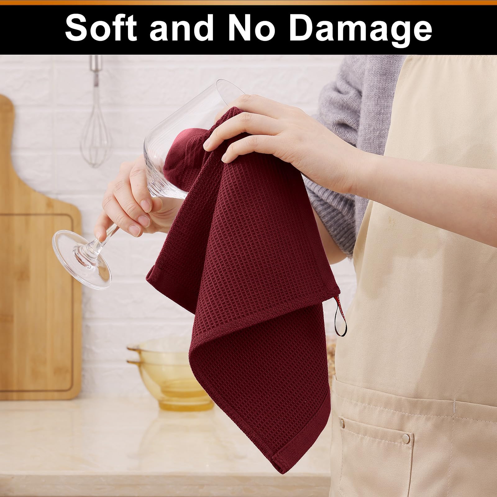 100% Cotton Waffle Weave Dish Cloths (6 Count)