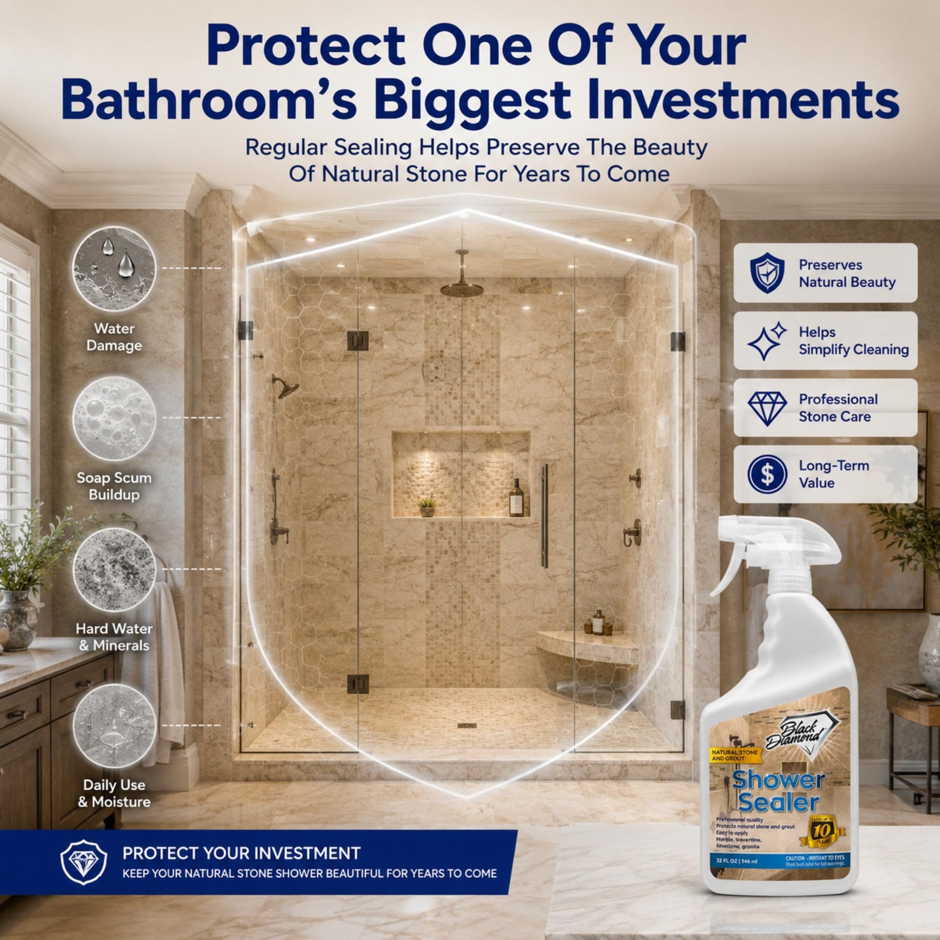 Natural Stone Shower Sealer (32 Fl Oz)