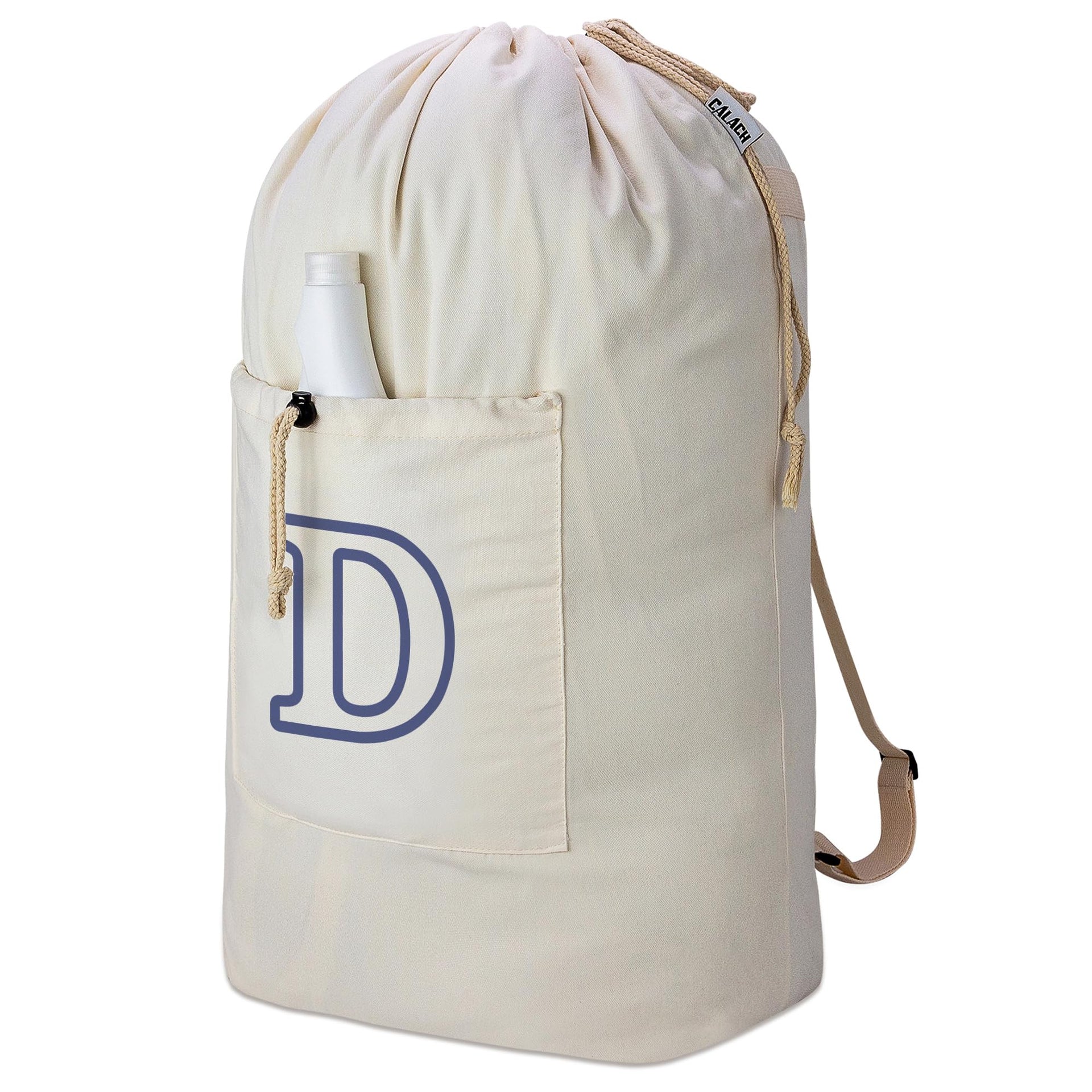 Laundry Bag Backpack Personalized Initial Canvas Laundry Bag