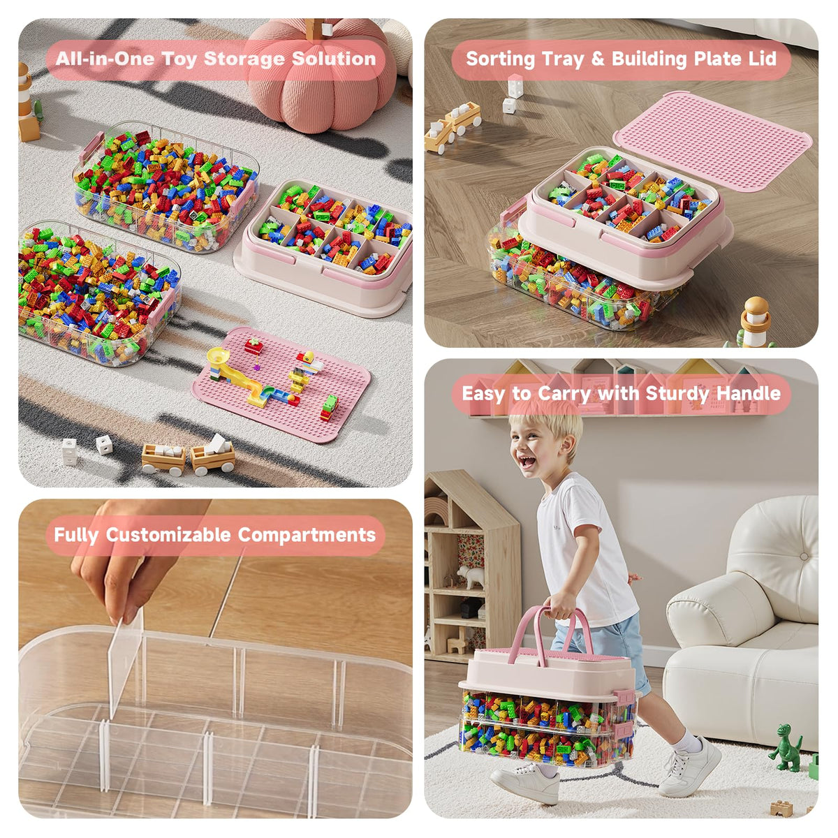 Toy Storage Organizer Box with Handle