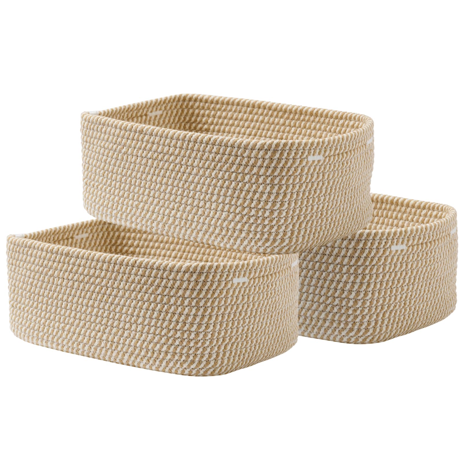 Small Woven Storage Basket for Organizing (3 Count)