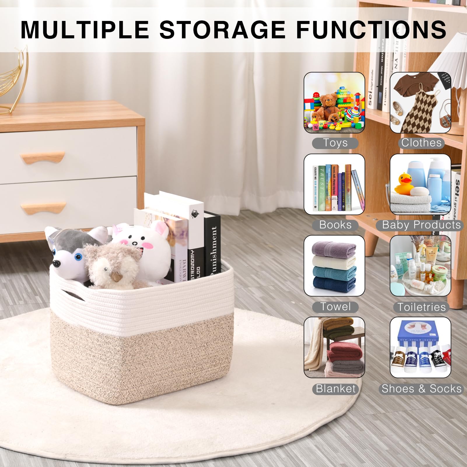 Storage Baskets for Organizing (3 Count)