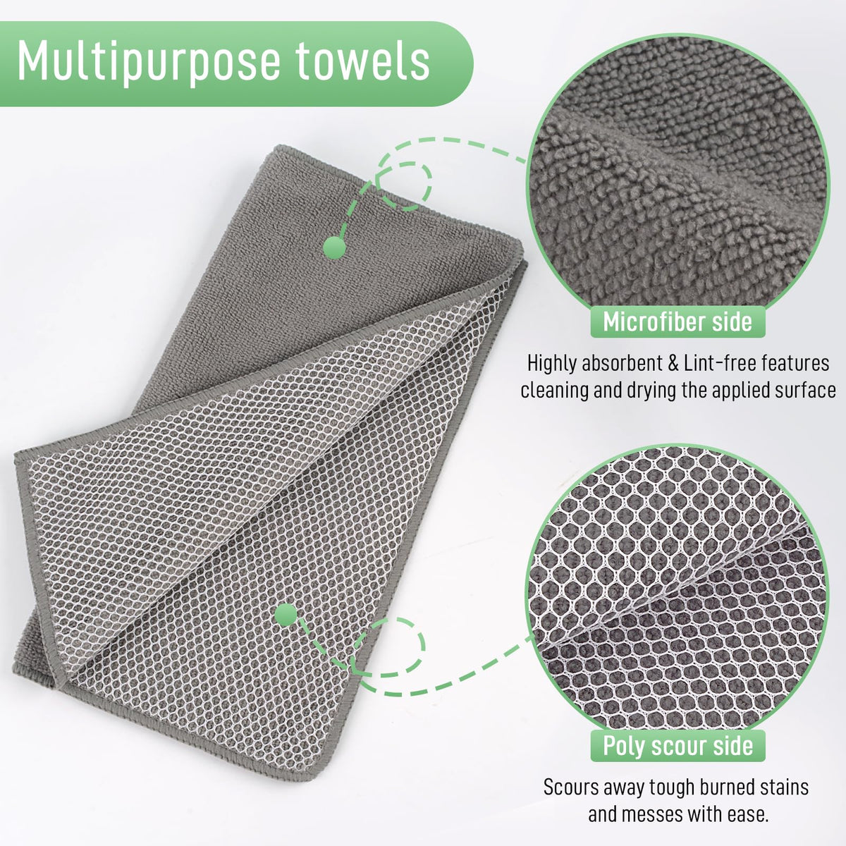Dish Cloth for Washing Dishes Kitchen Washcloth Cleaning Cloth (5 Count)