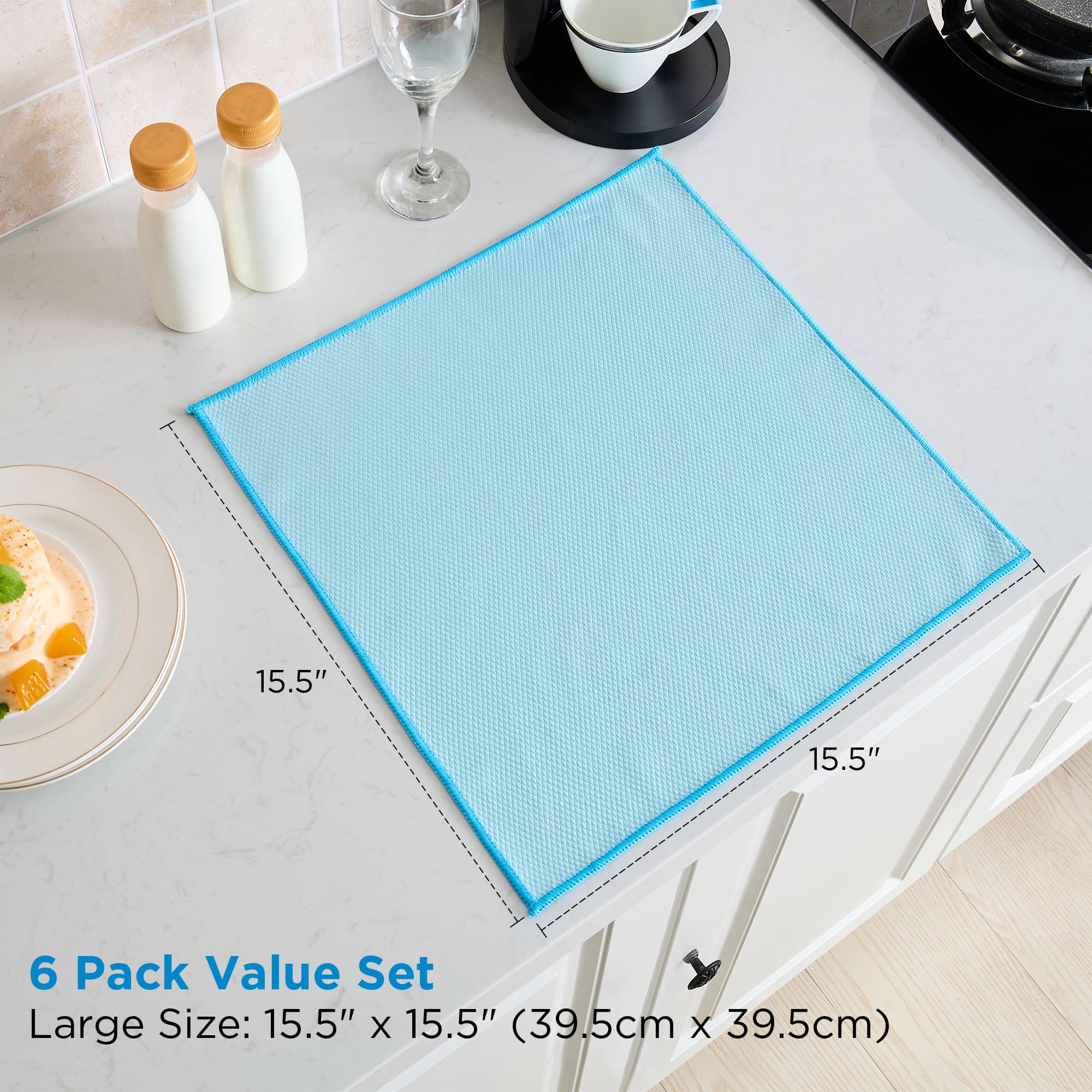 Microfiber Cleaning Cloth for Glass Window and Car Screen (6 Count)