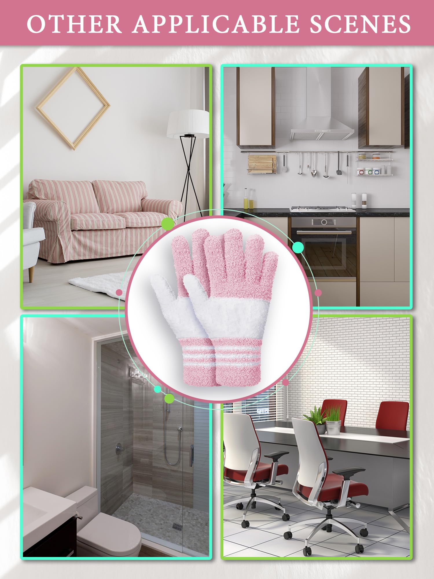 3 Pairs Microfiber Dusting Gloves for Plants Leaf (3 Count)
