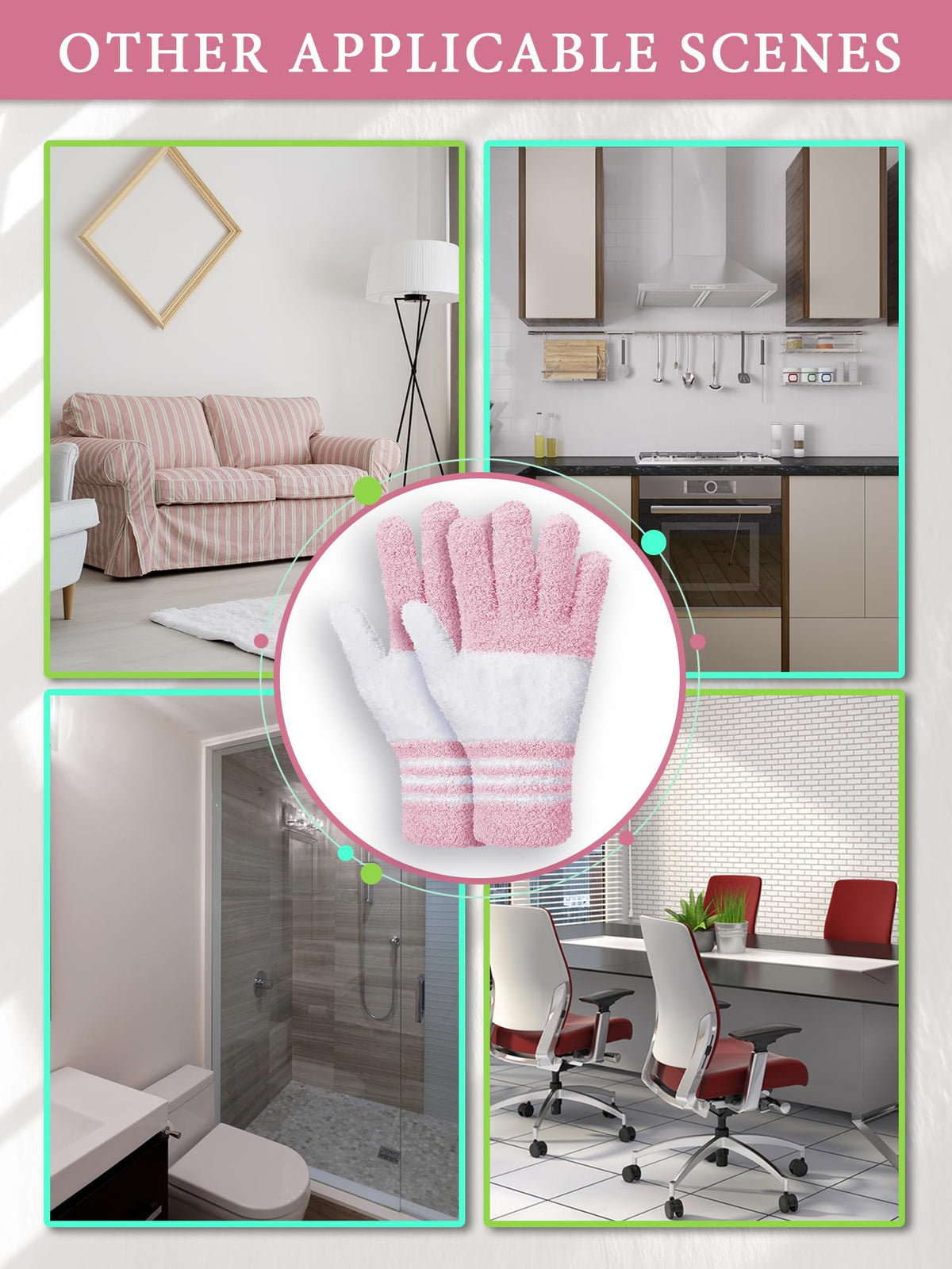 3 Pairs Microfiber Dusting Gloves for Plants Leaf (3 Count)