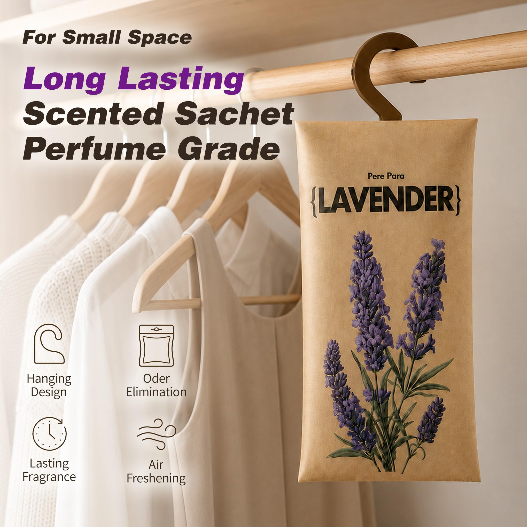 12 Pack Lavender Scented Sachets for Closet and Drawer (12 Count)