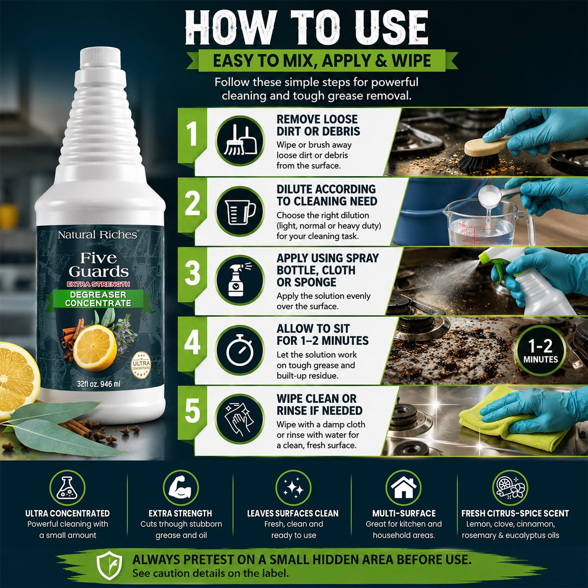 Five Guards Degreaser Concentrate 32 oz (32 Fl Oz)