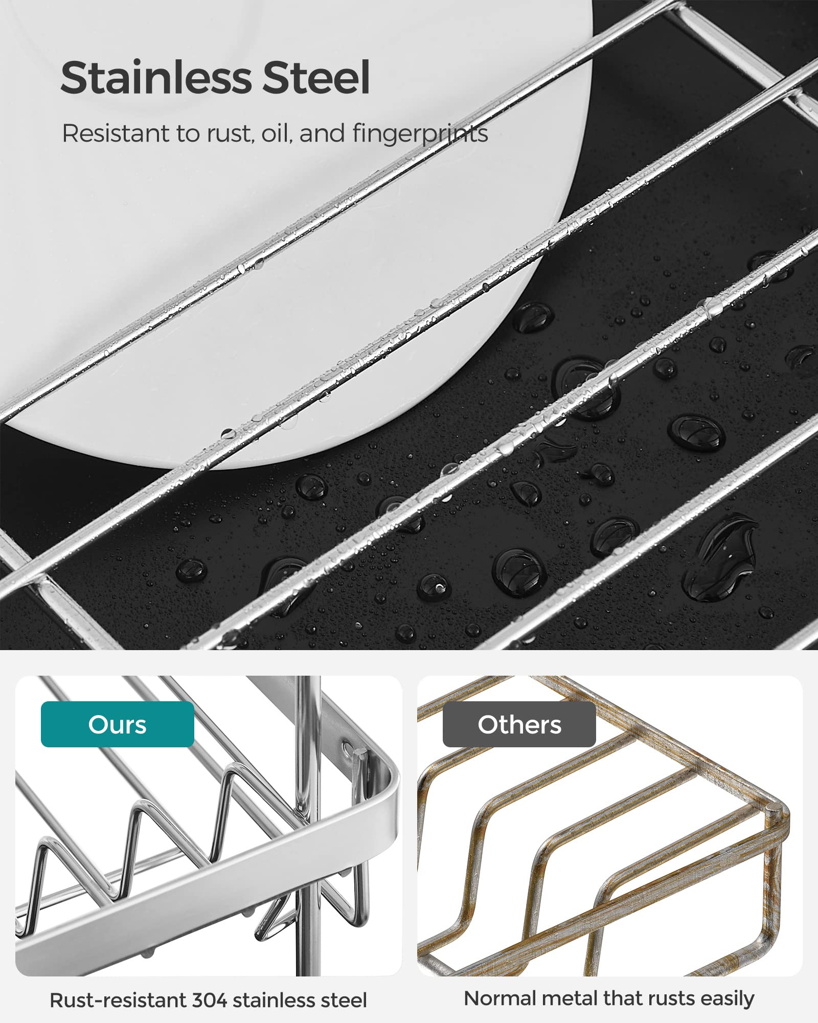 2 Tier Dish Drying Rack for Kitchen Counter
