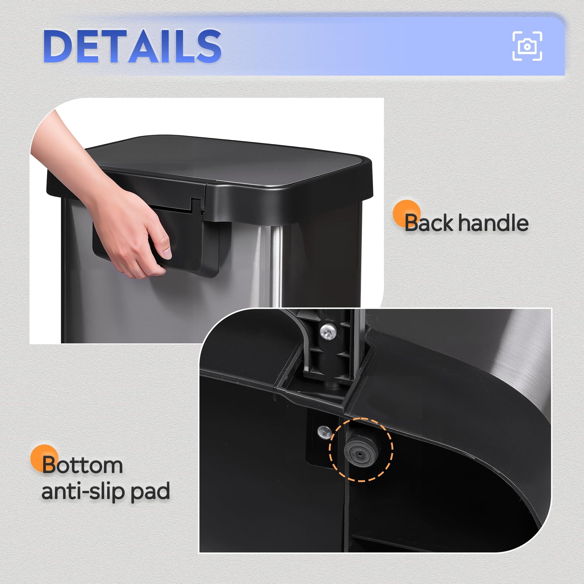 55 Liter Gallon Trash Can with Soft