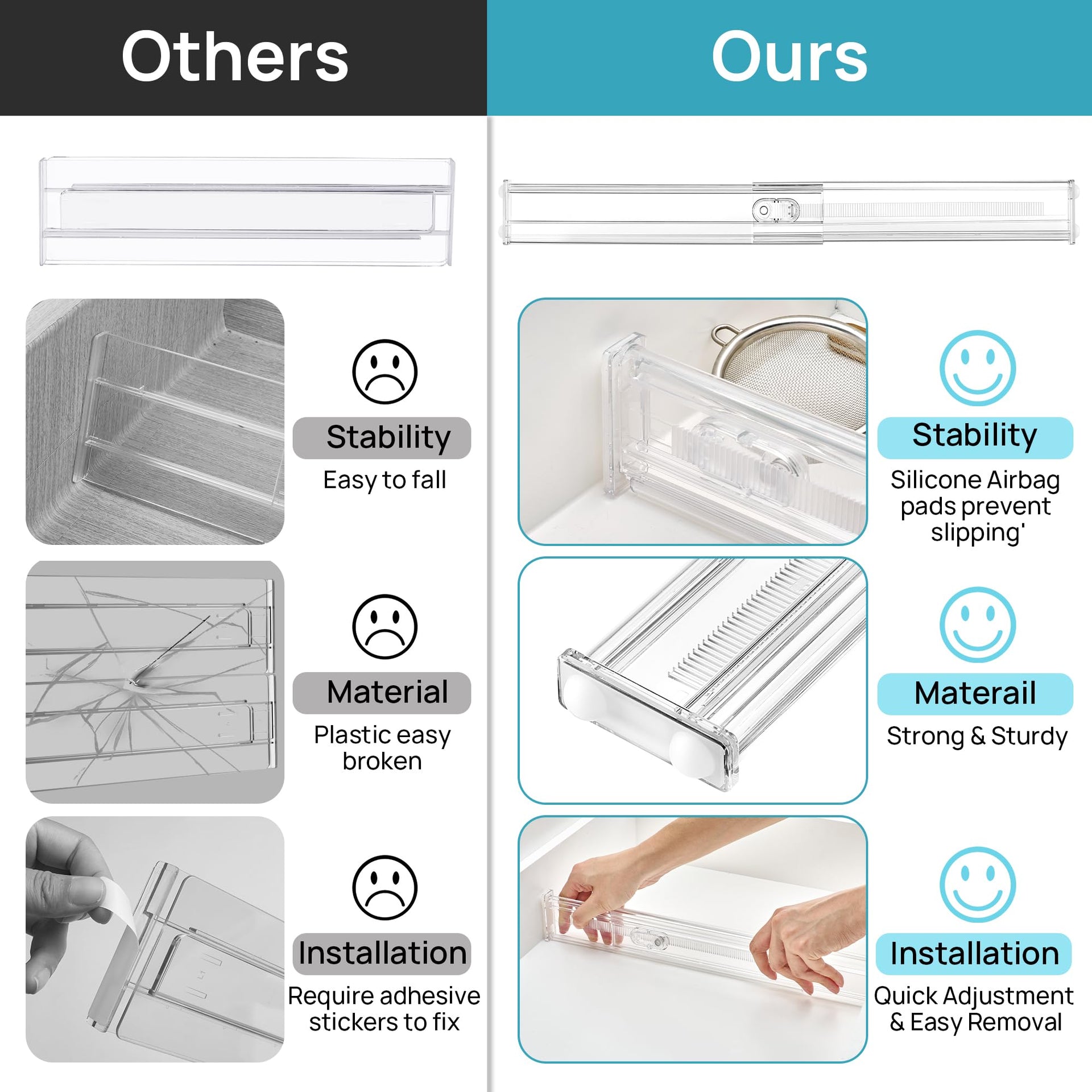 2.36" Short Upgrade Drawer Dividers 12.8" (12 Count)