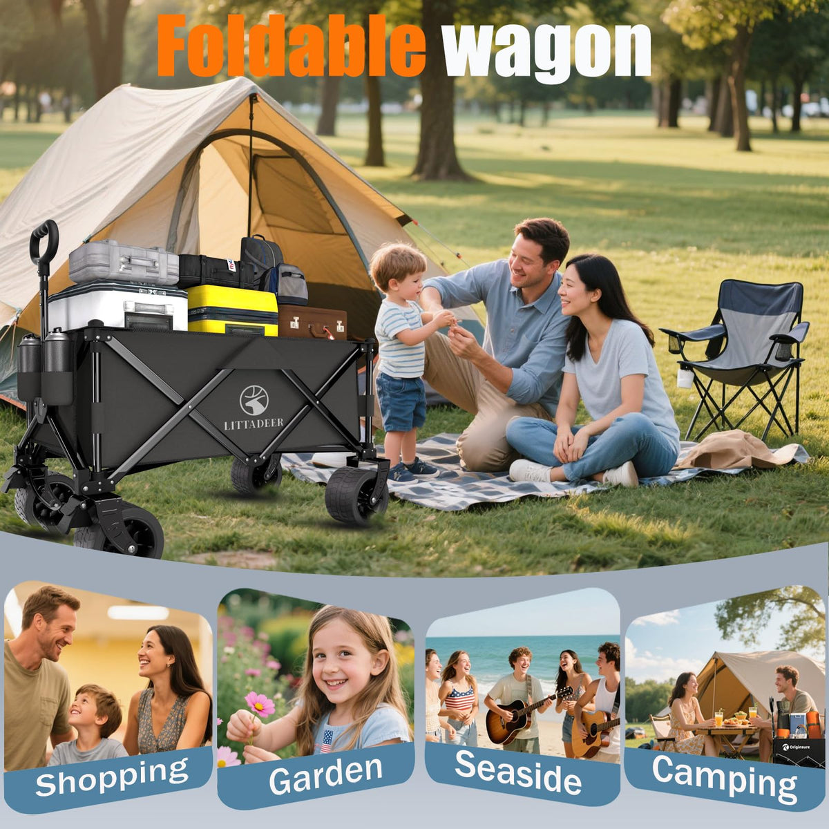 Folding Beach Wagons Carts Foldable