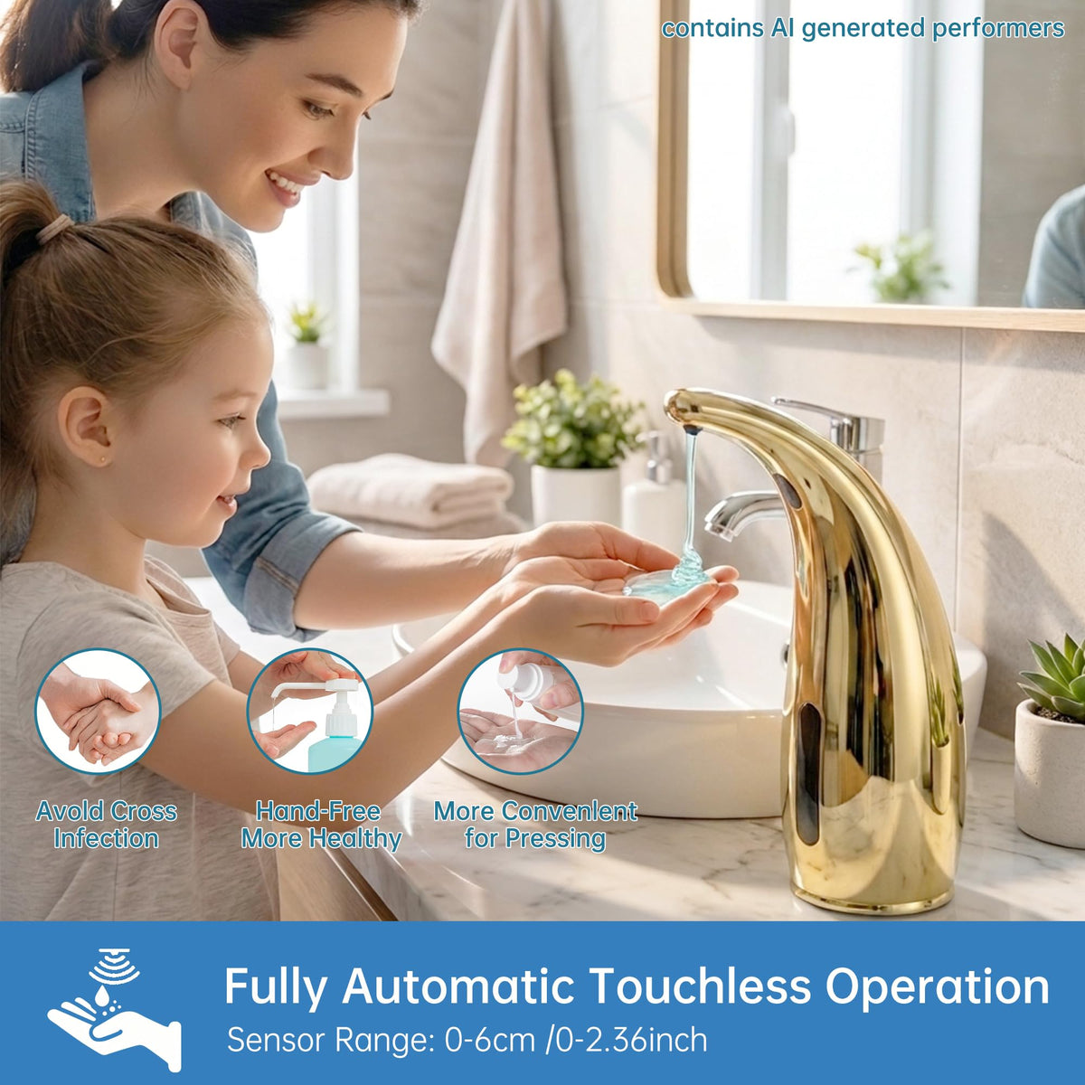 Automatic Soap Dispenser Touchless Rechargeable 10 oz 2 Pack