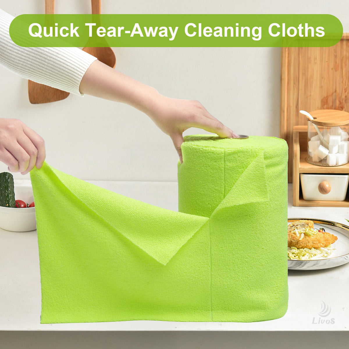 Microfiber Cleaning Cloth Roll (80 Count)