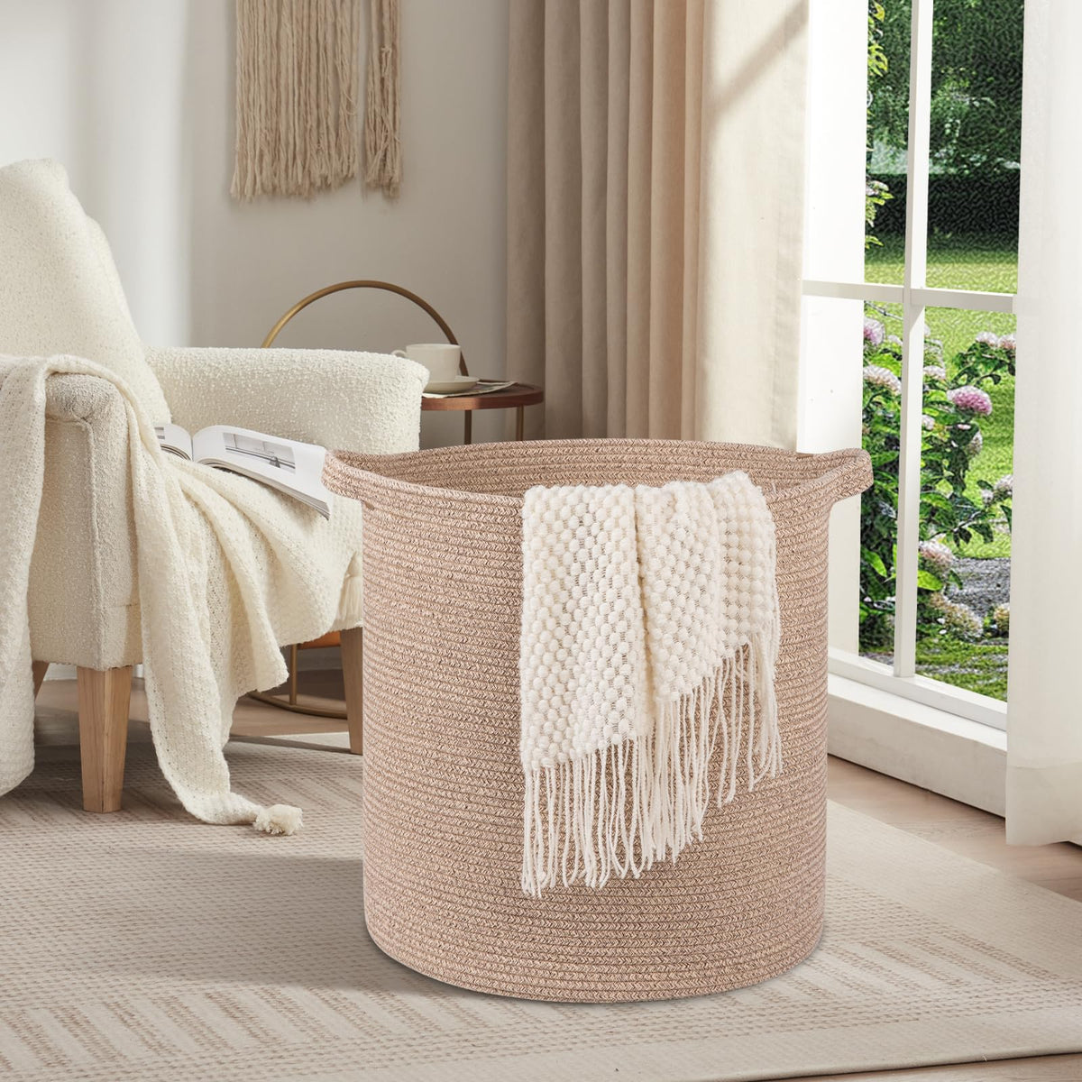 80L Laundry Basket Laundry Hamper Nursery Hamper Brown