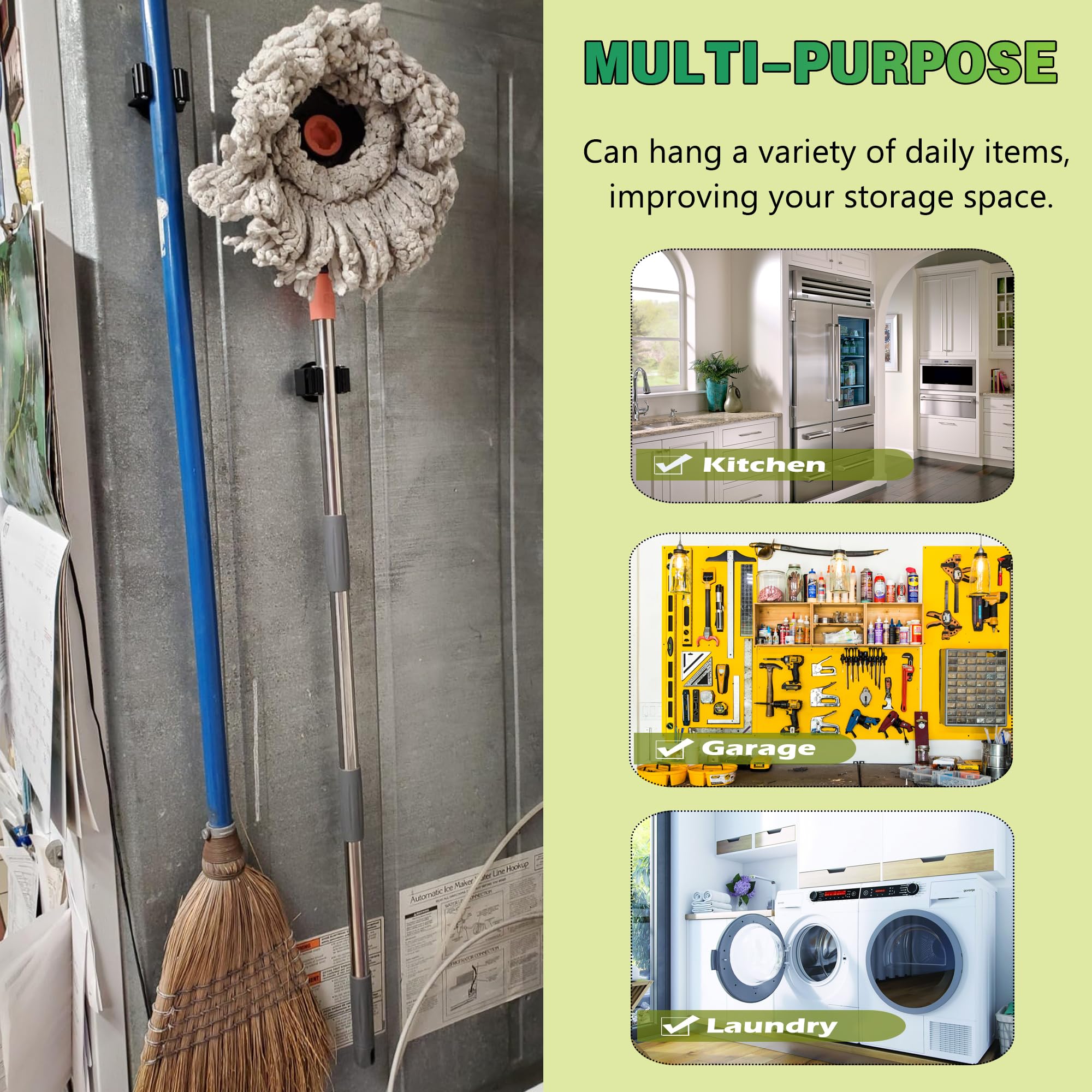 Magnetic Mop Broom Holder (4 Count)