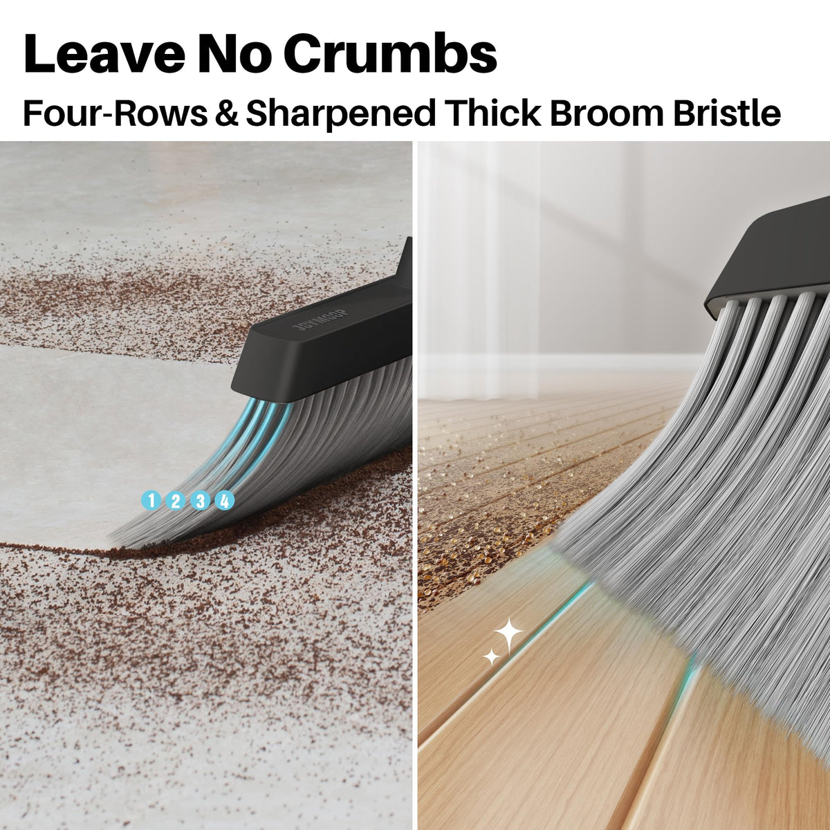 Black Broom and Dustpan Set