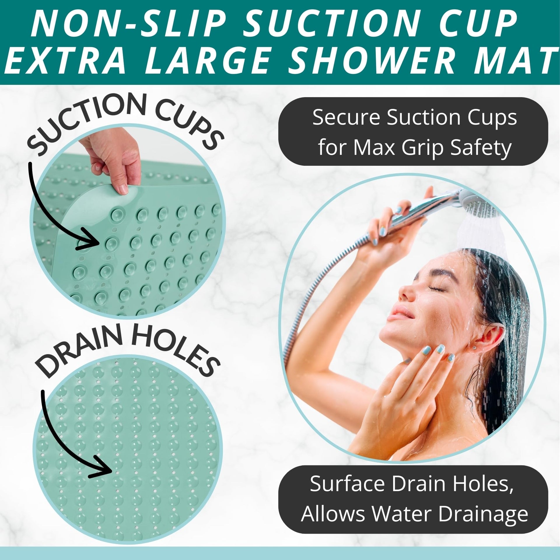 Extra Large Square Non Slip Shower Mat