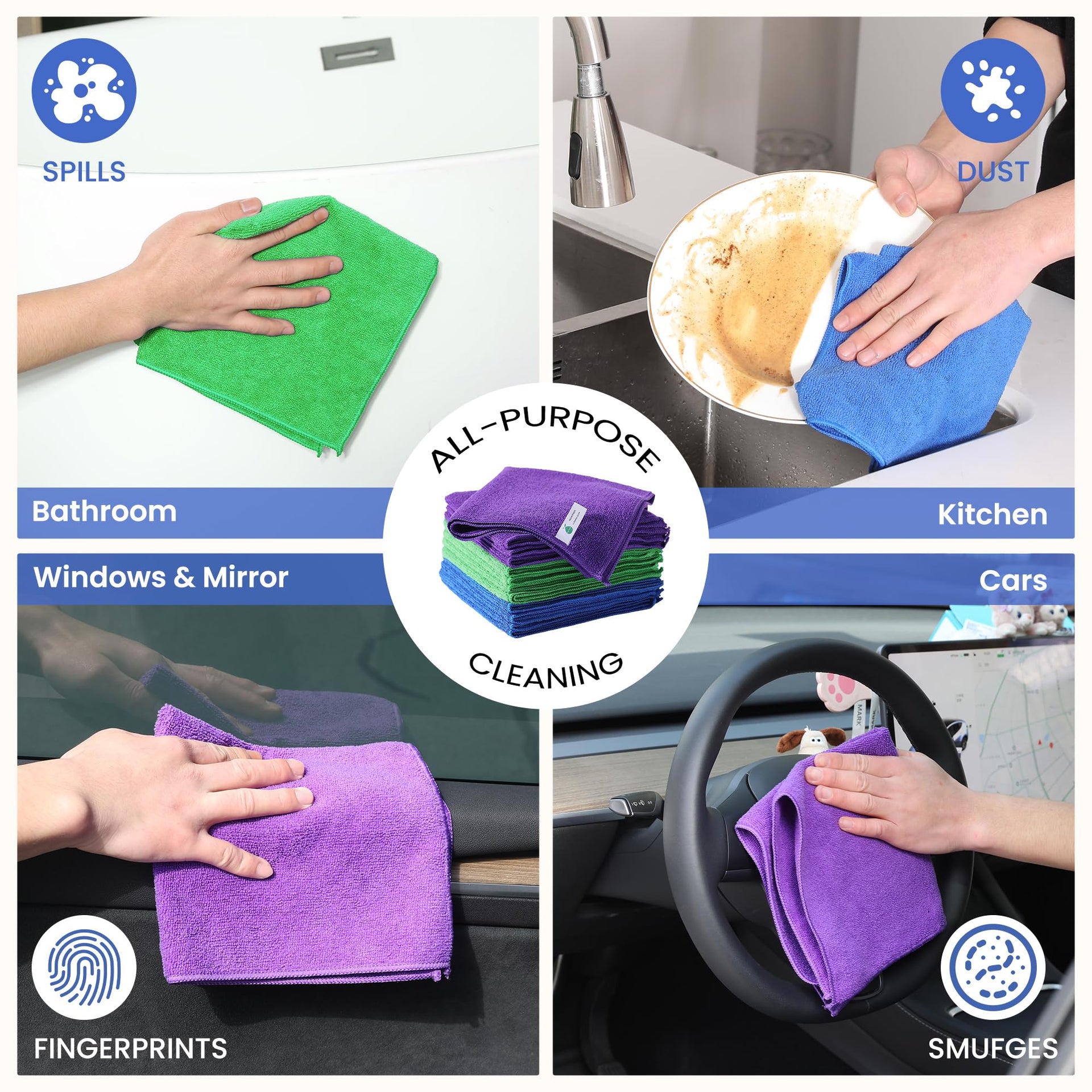 Microfiber Cleaning Cloths (12 Count)