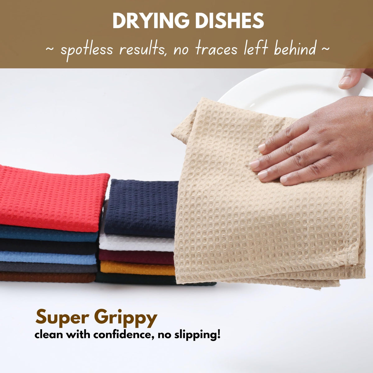 Cotton Kitchen Towel with Hanging Loop 16x26 inches (6 Count)