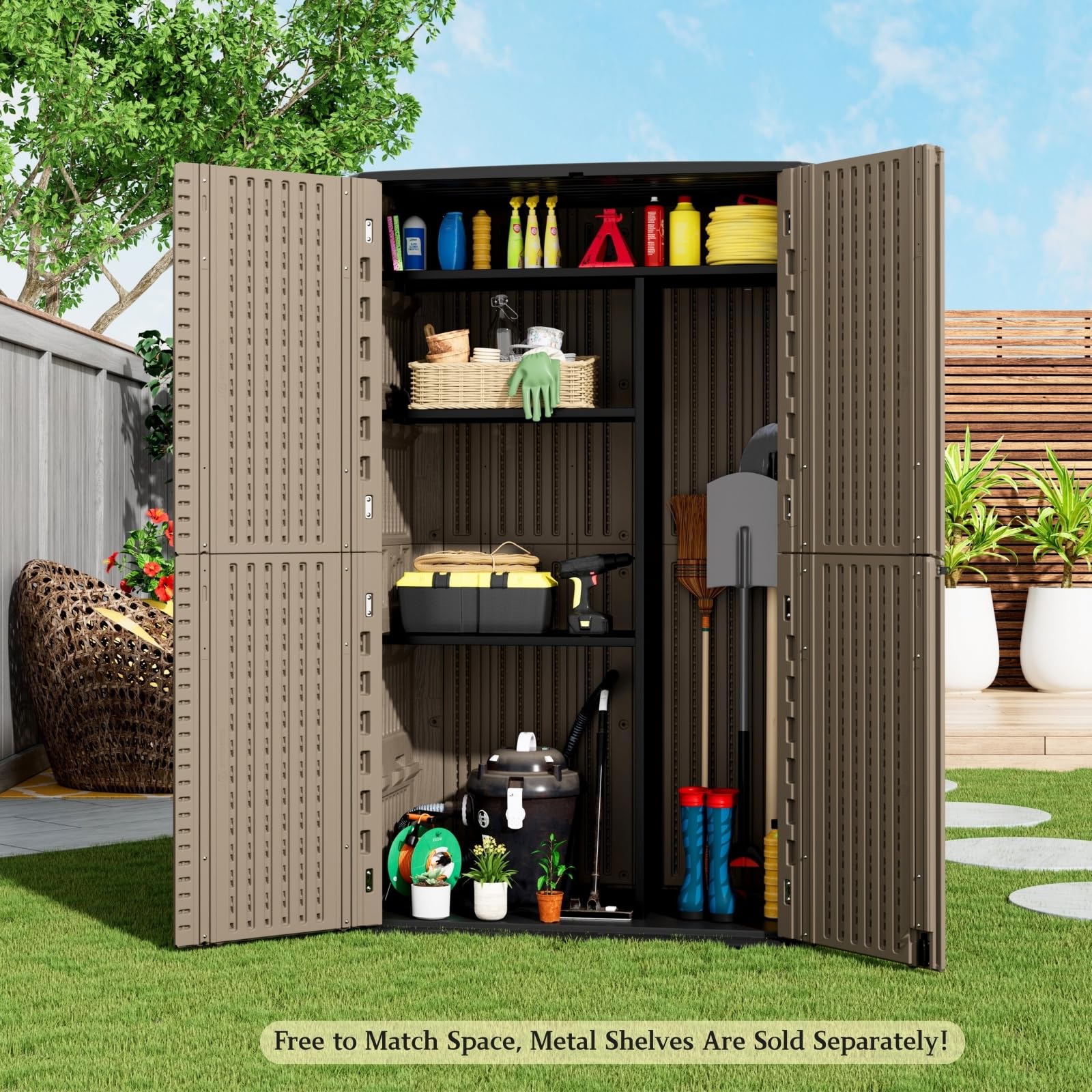 Large 67 Cu.ft Waterproof Storage Shed