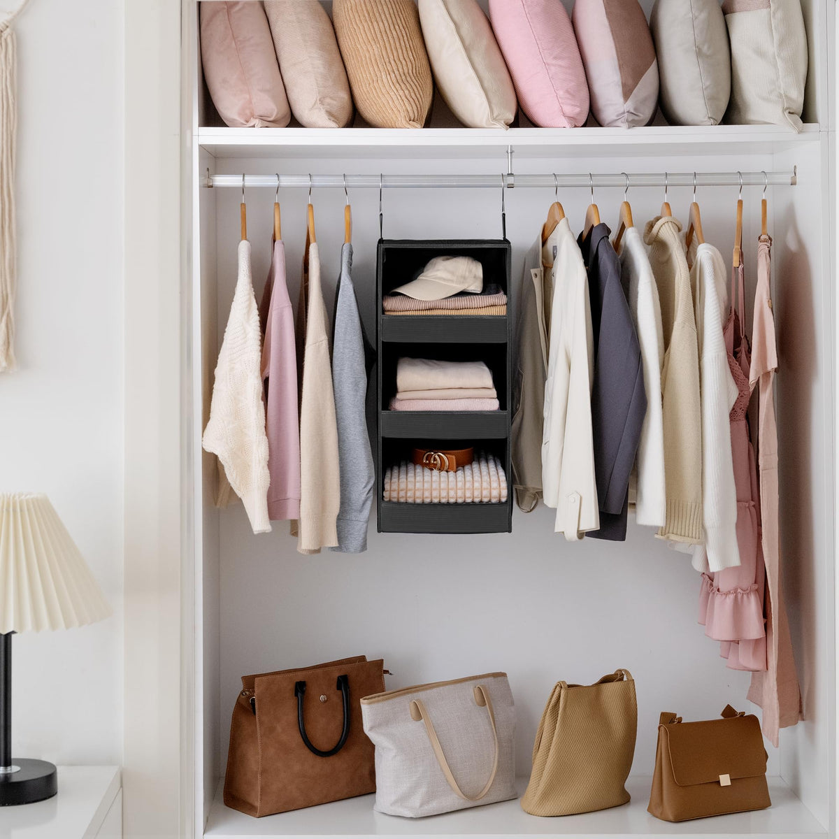 3 Shelf Hanging Closet Organizer