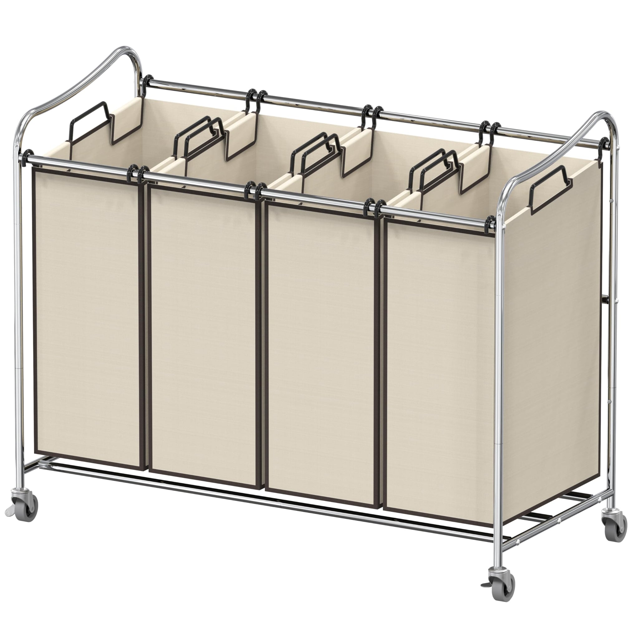 4 Bag Heavy Duty Rolling Laundry Sorter Cart (12 Count)