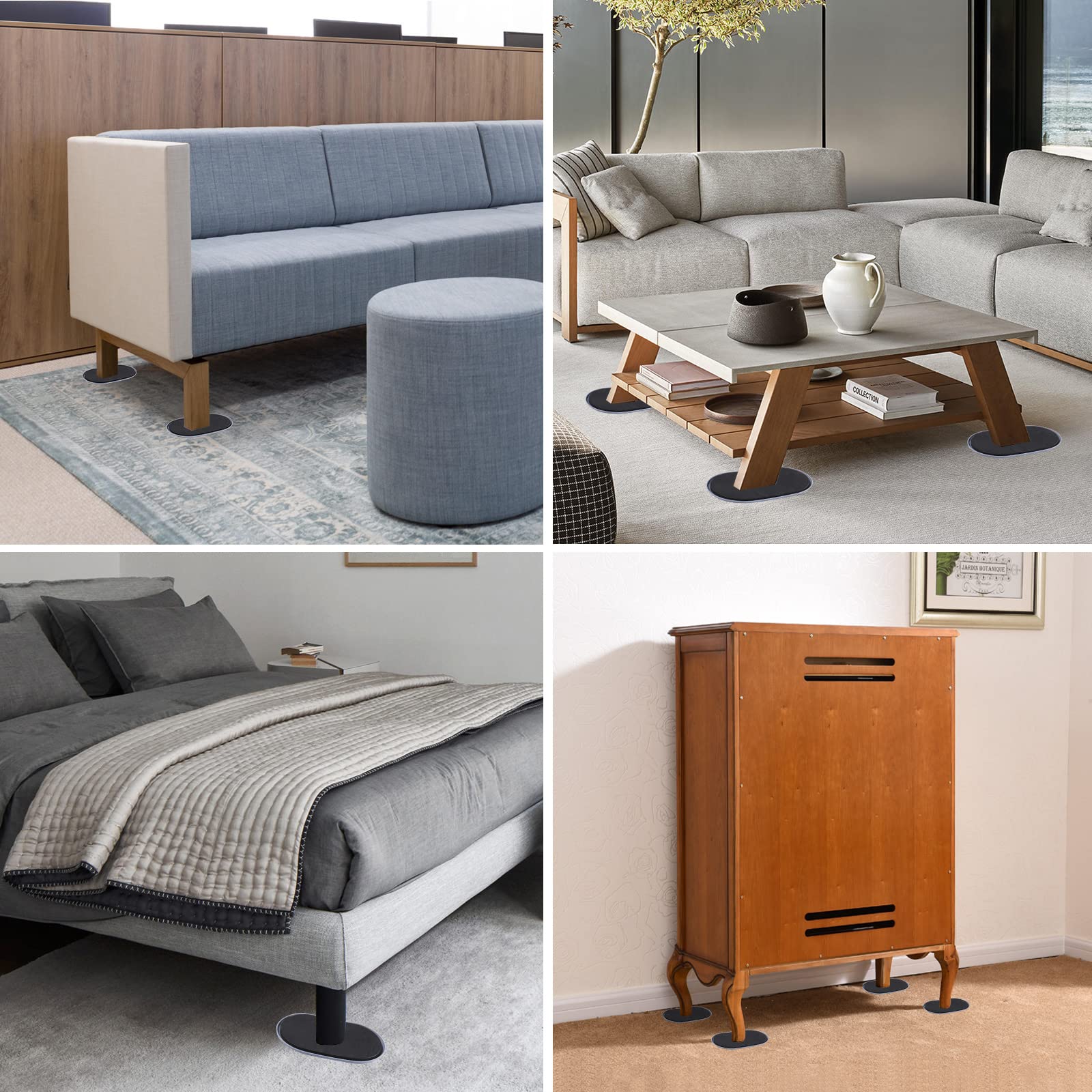 Reusable Large Furniture Movers Sliders for Carpet and Hardwood Floors (8 Count)