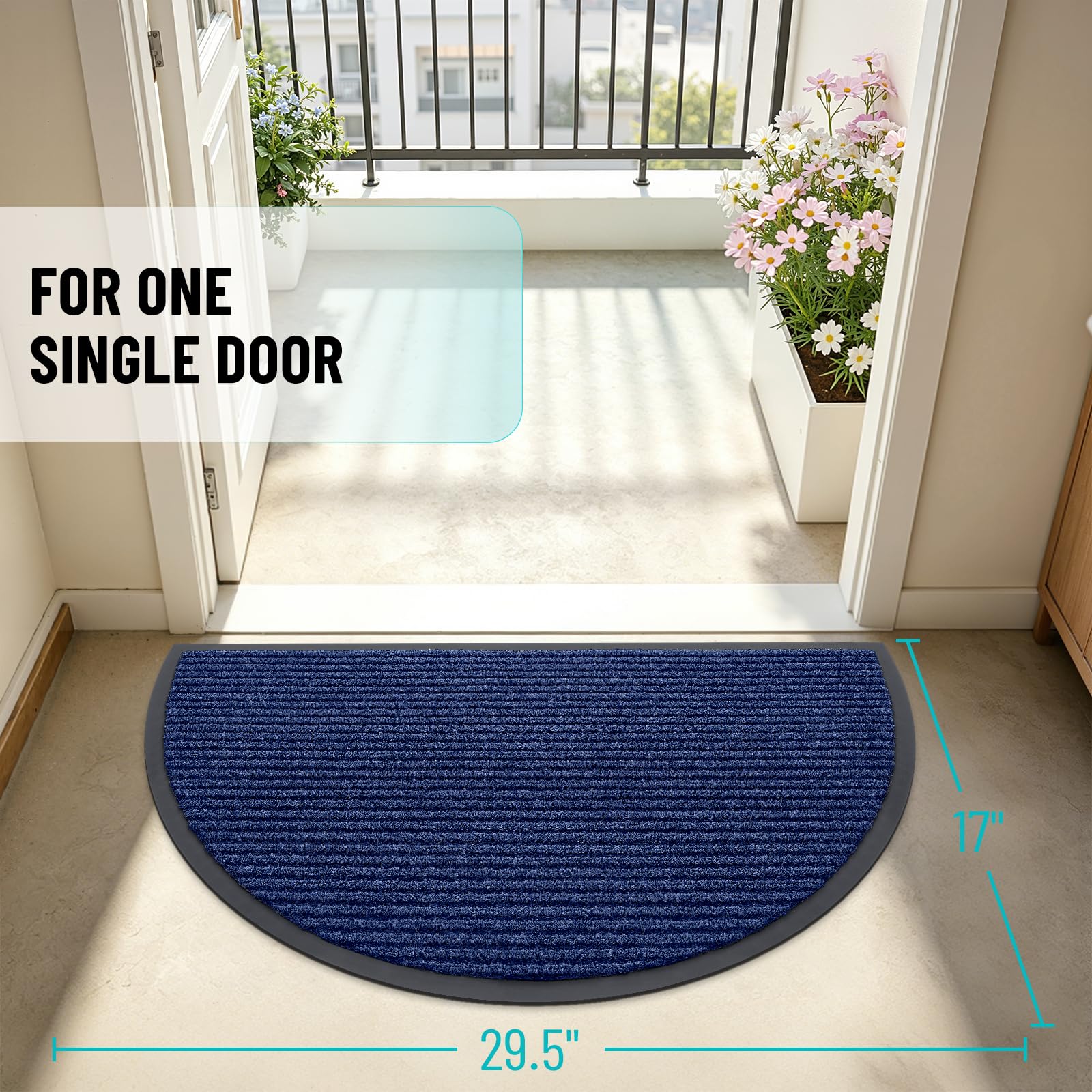 Half Circle Front Door Mat 29.5x17