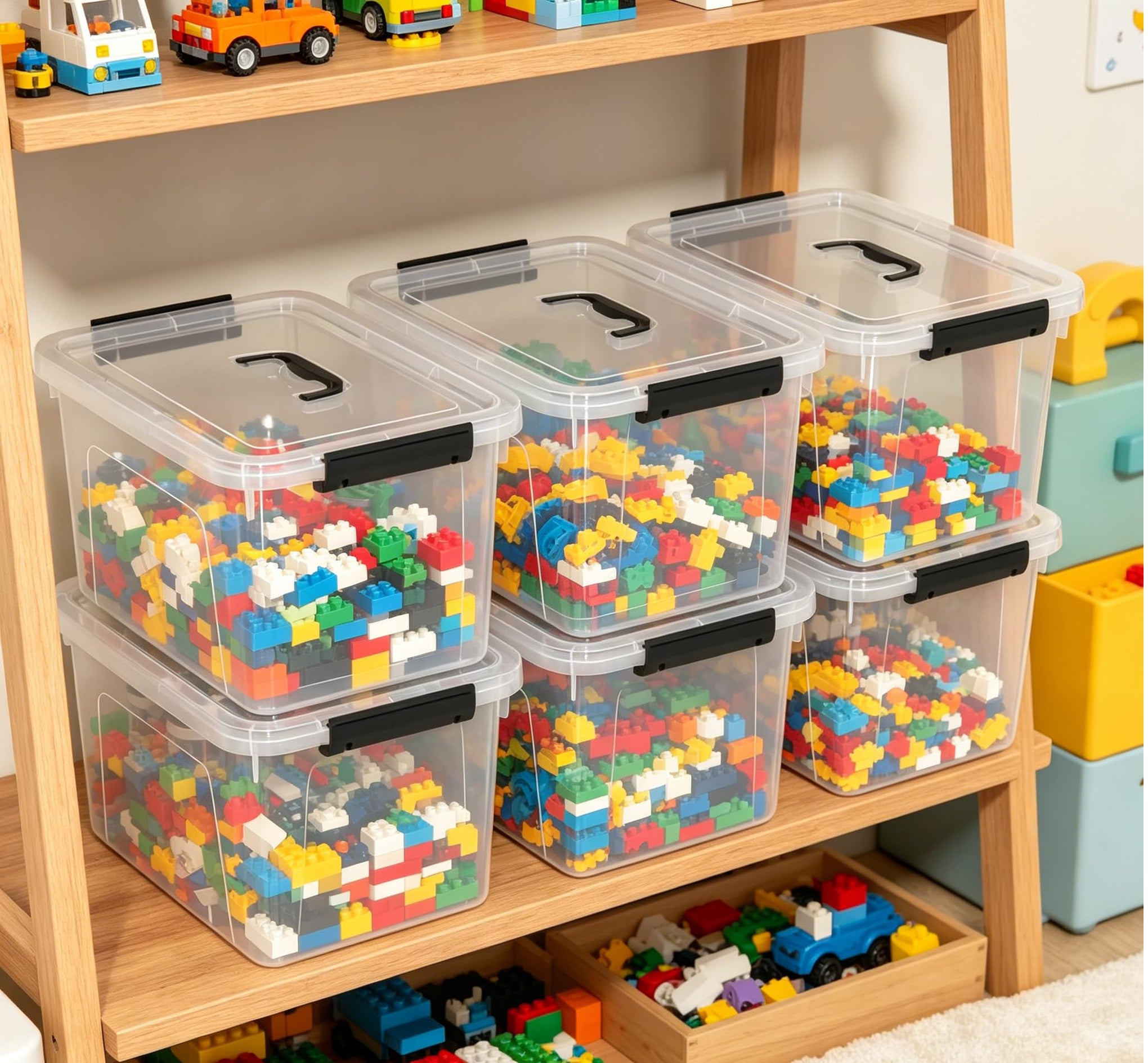 10.5 L Plastic Storage Containers With Lids and Handles (4 Count)