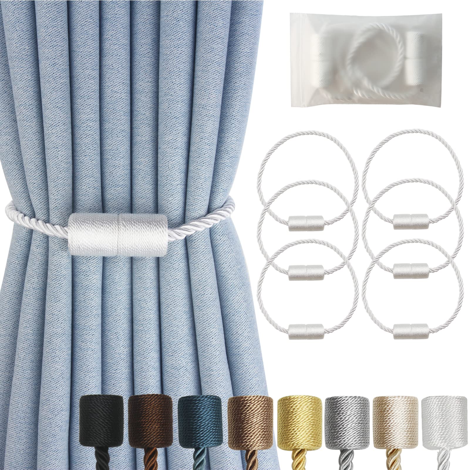 Magnetic Curtain Tiebacks Decorative Holdbacks Rope Tie Back Drapes Hangtty