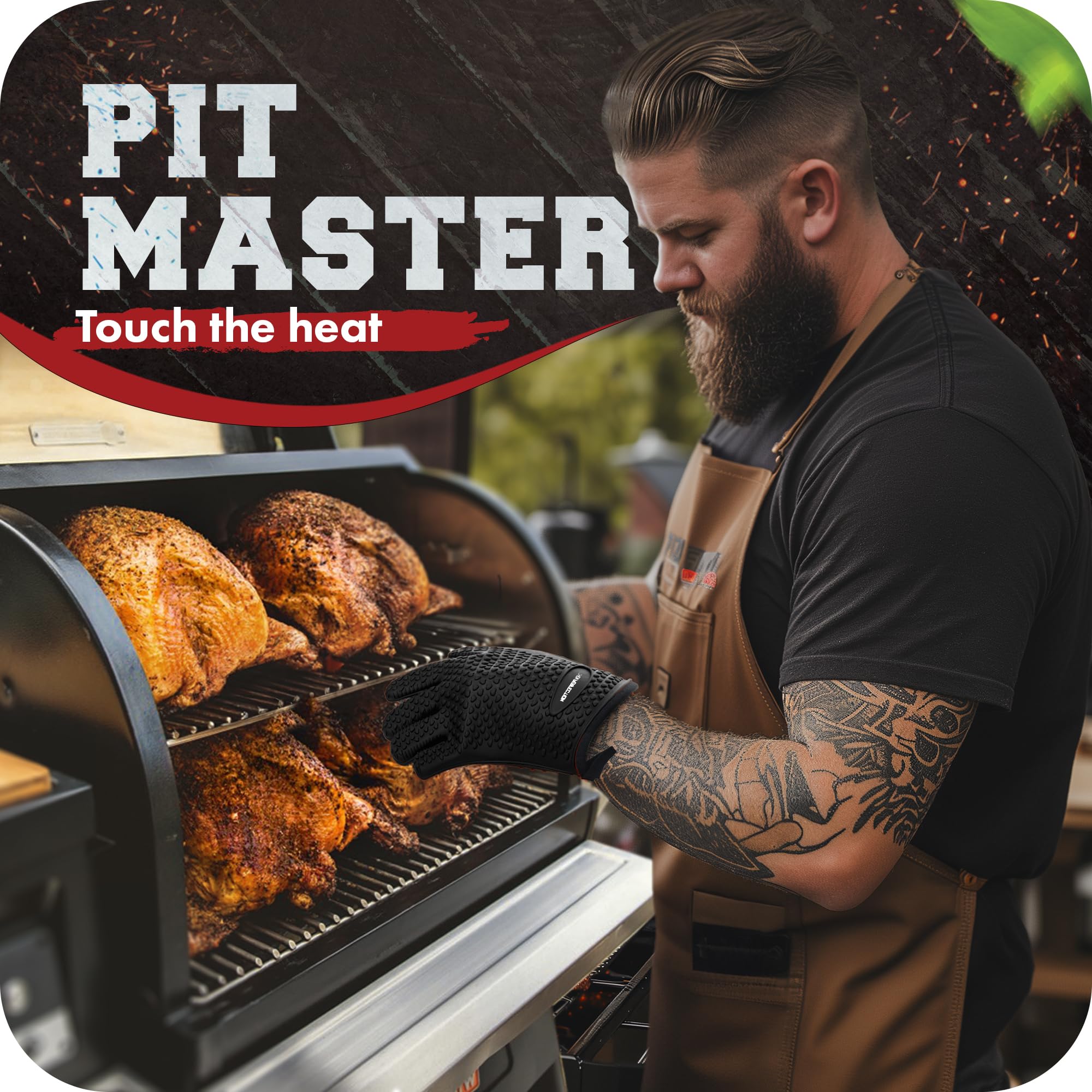 S Silicone Smoker BBQ Gloves (2 Count)