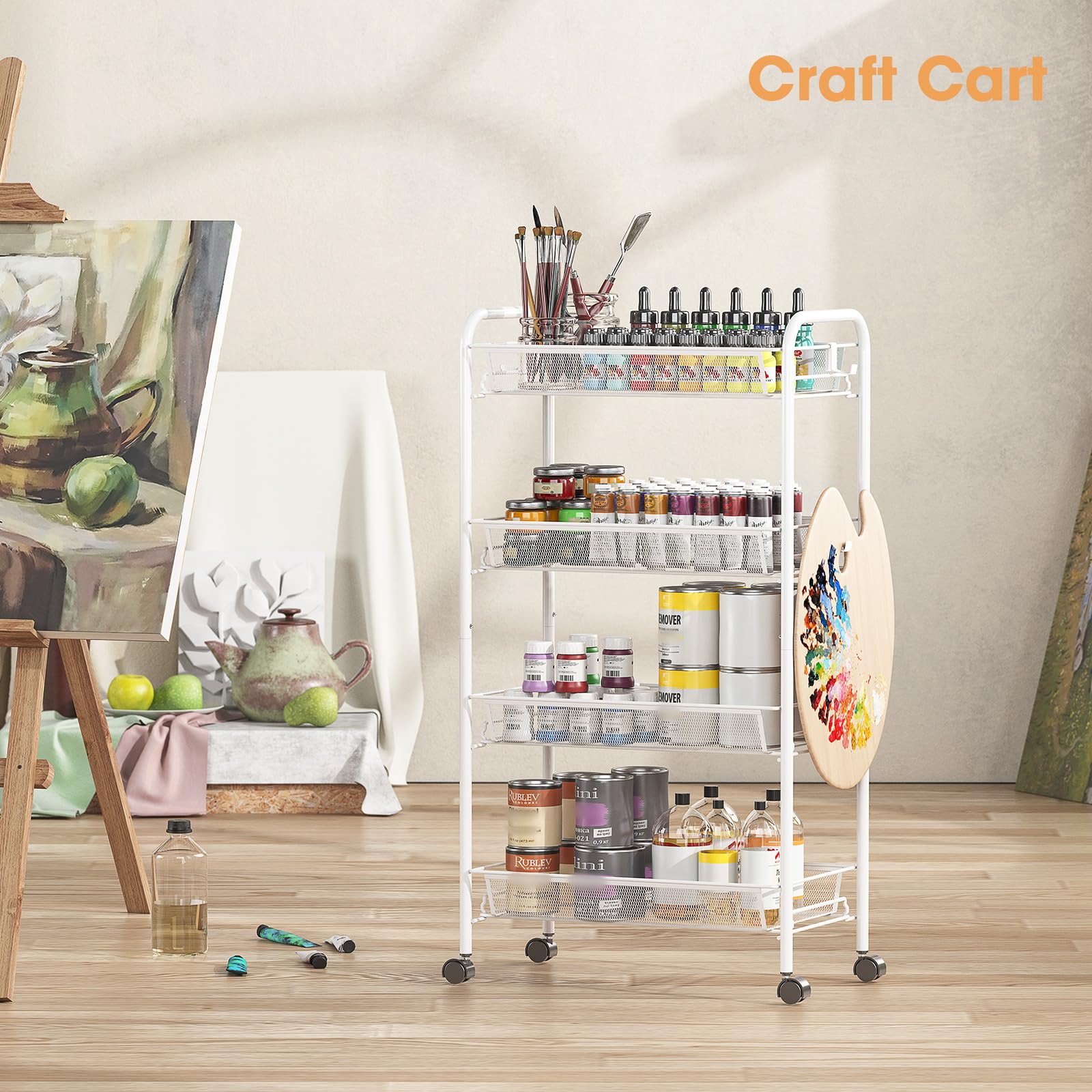 4 Tier Rolling Cart (4 Count)