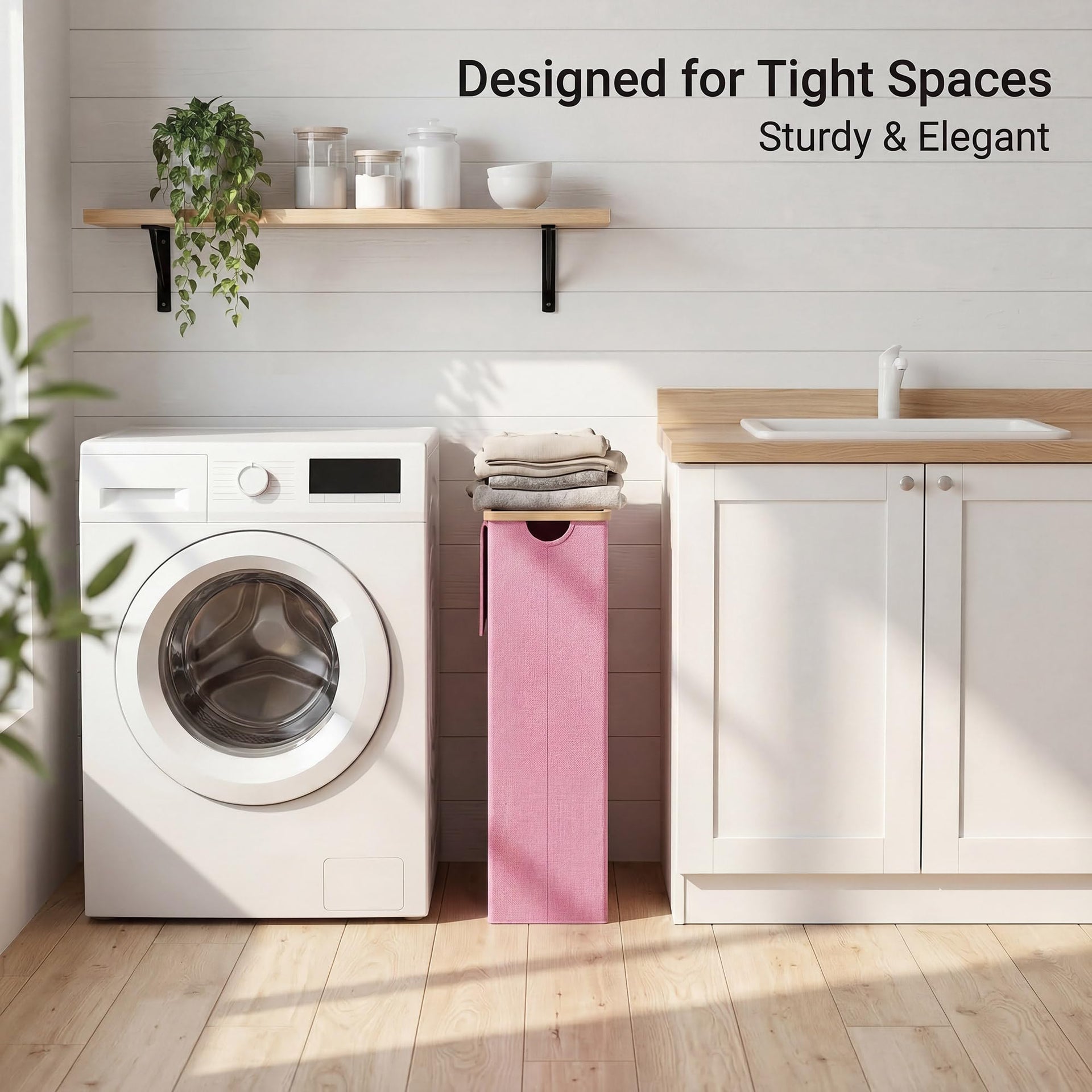 Slim Laundry Basket with Lid