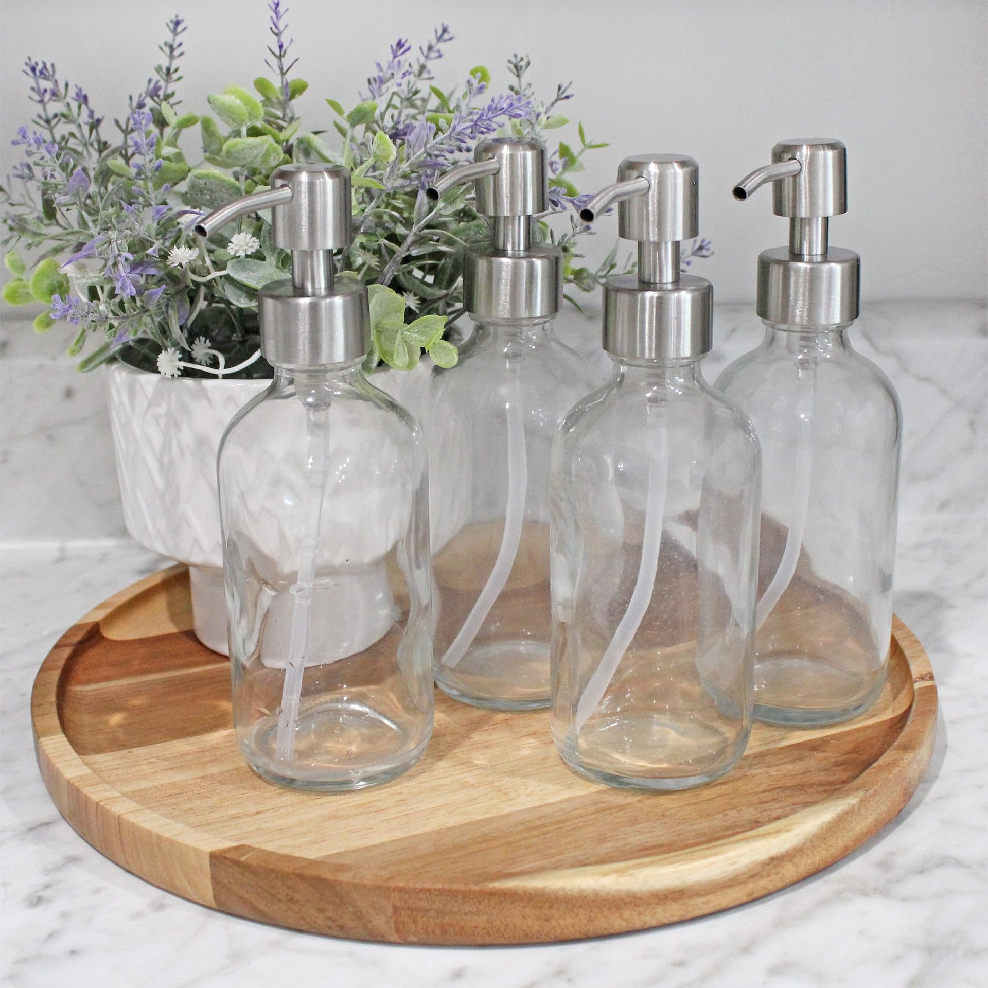 8oz Clear Glass Bottles w (4 Count)