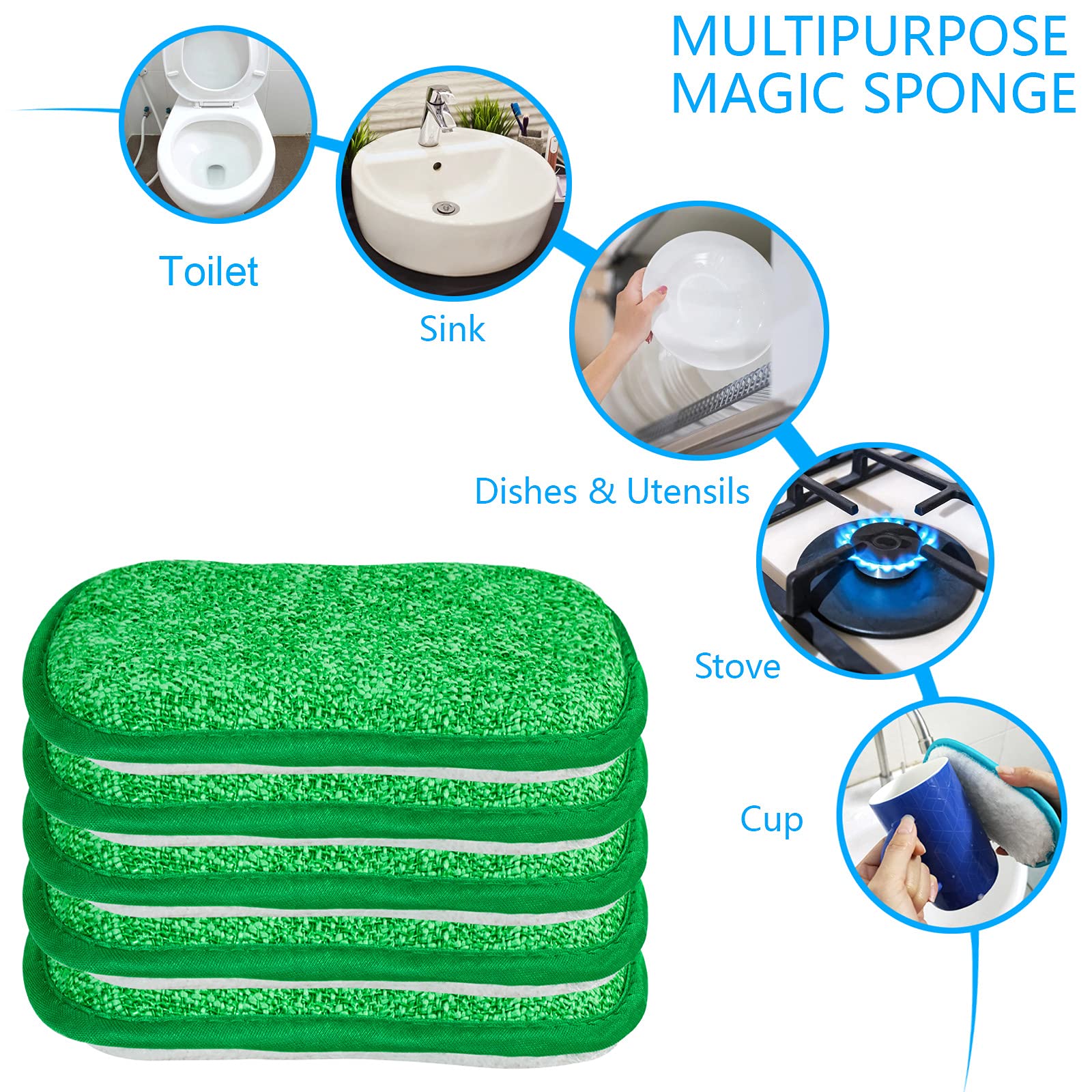 Kitchen Dish Sponge Scrubber Non Scratch (5 Count)
