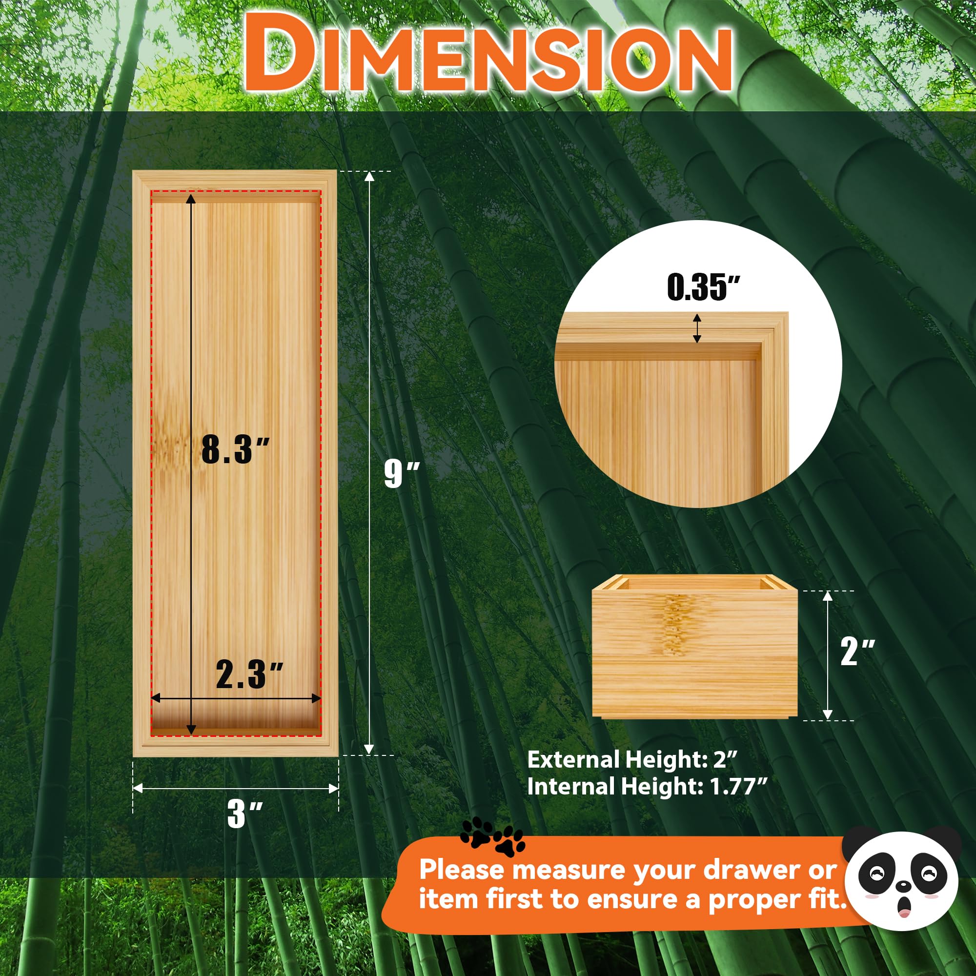 Bamboo Drawer Organizer (2 Count)